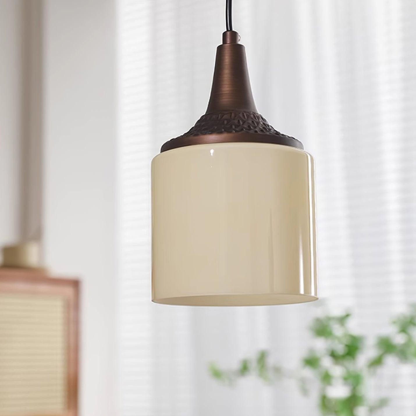 Modern Simple Cream Smooth Small Pendant Lamp K367