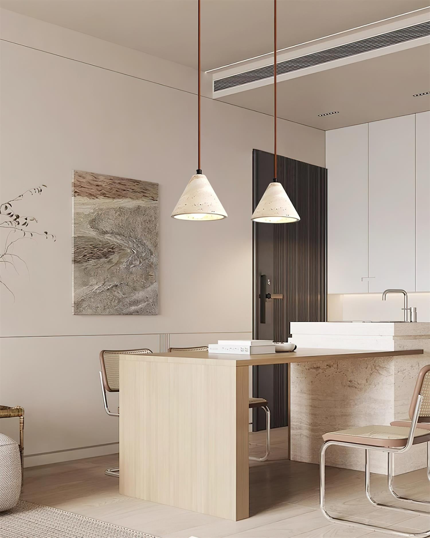 Travertine Conical Pendant Lamp K378
