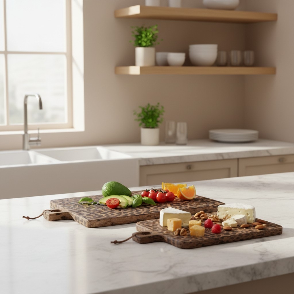 Lepwood Leopard Print Wooden Serving Board for Kitchen Styling and Entertaining K2346