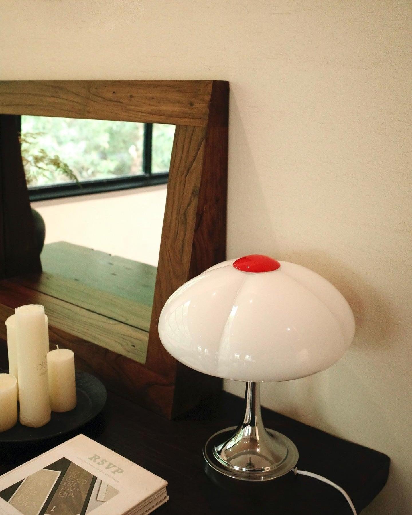 Cream Style Glass Mushroom Table Lamp K706