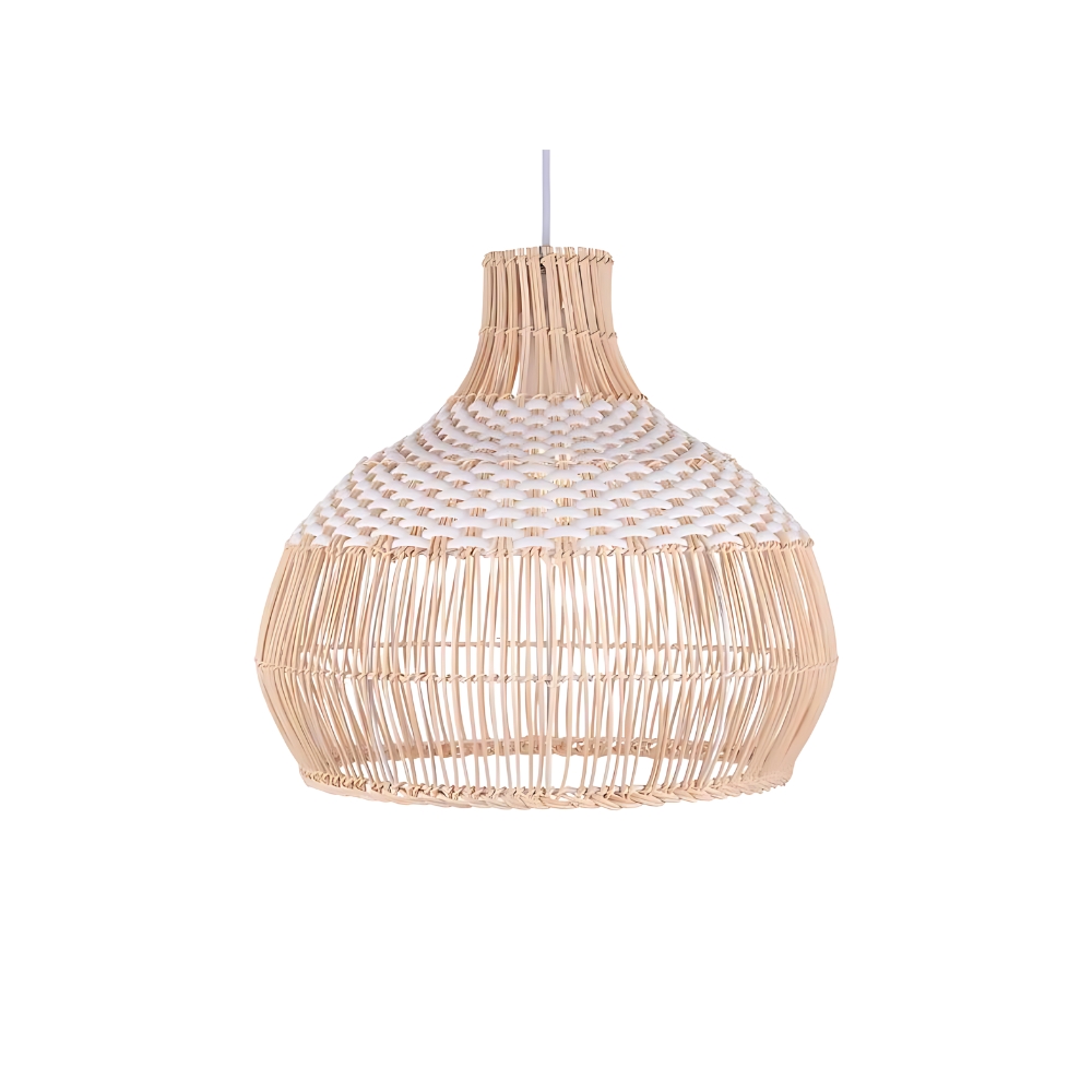 Breezy White Elegance Natural Rattan Pendant Light D842
