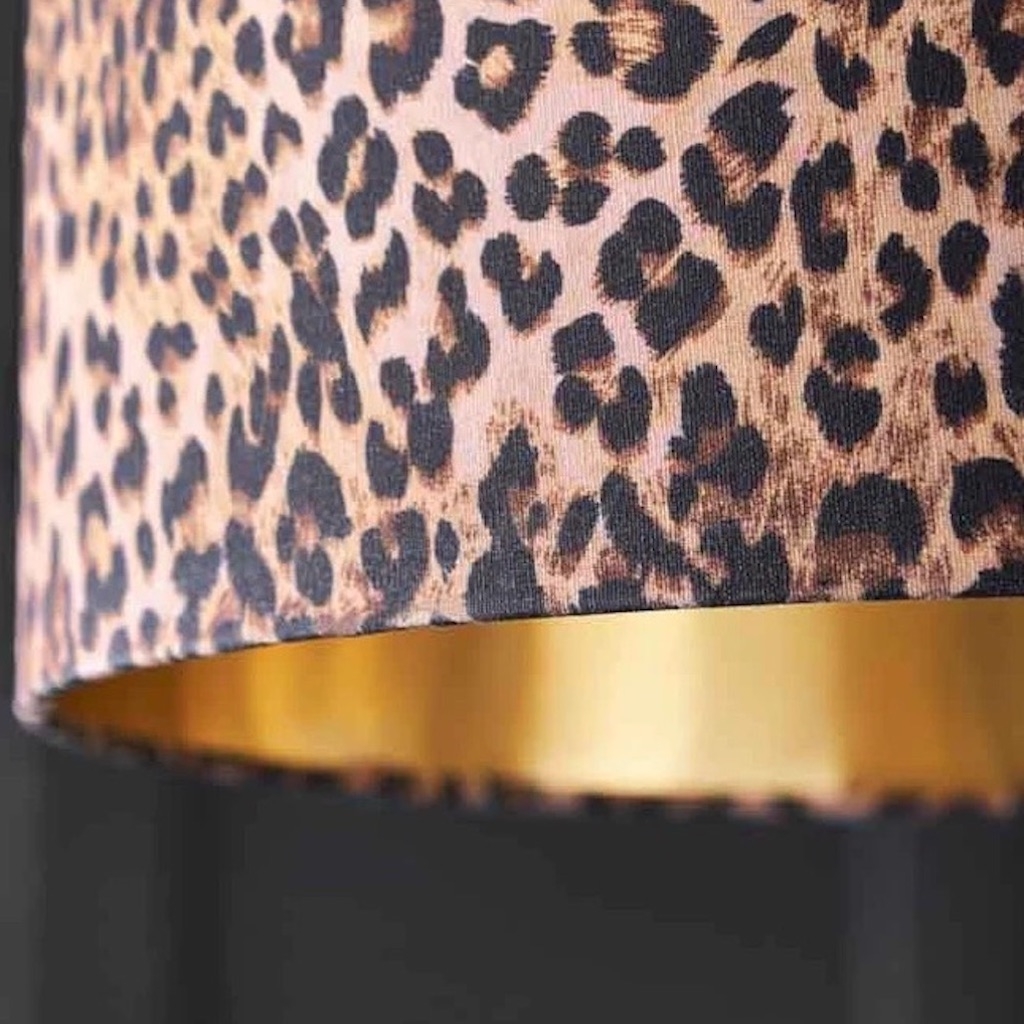 Wildlux Leopard Pattern Statement Drum Lampshade - Decorative Fabric Shade for Home Interiors K2282
