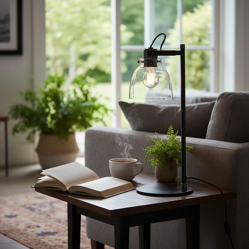 Readium Adjustable Table Lamp - Industrial Metal and Dome Glass for Bedroom K1838