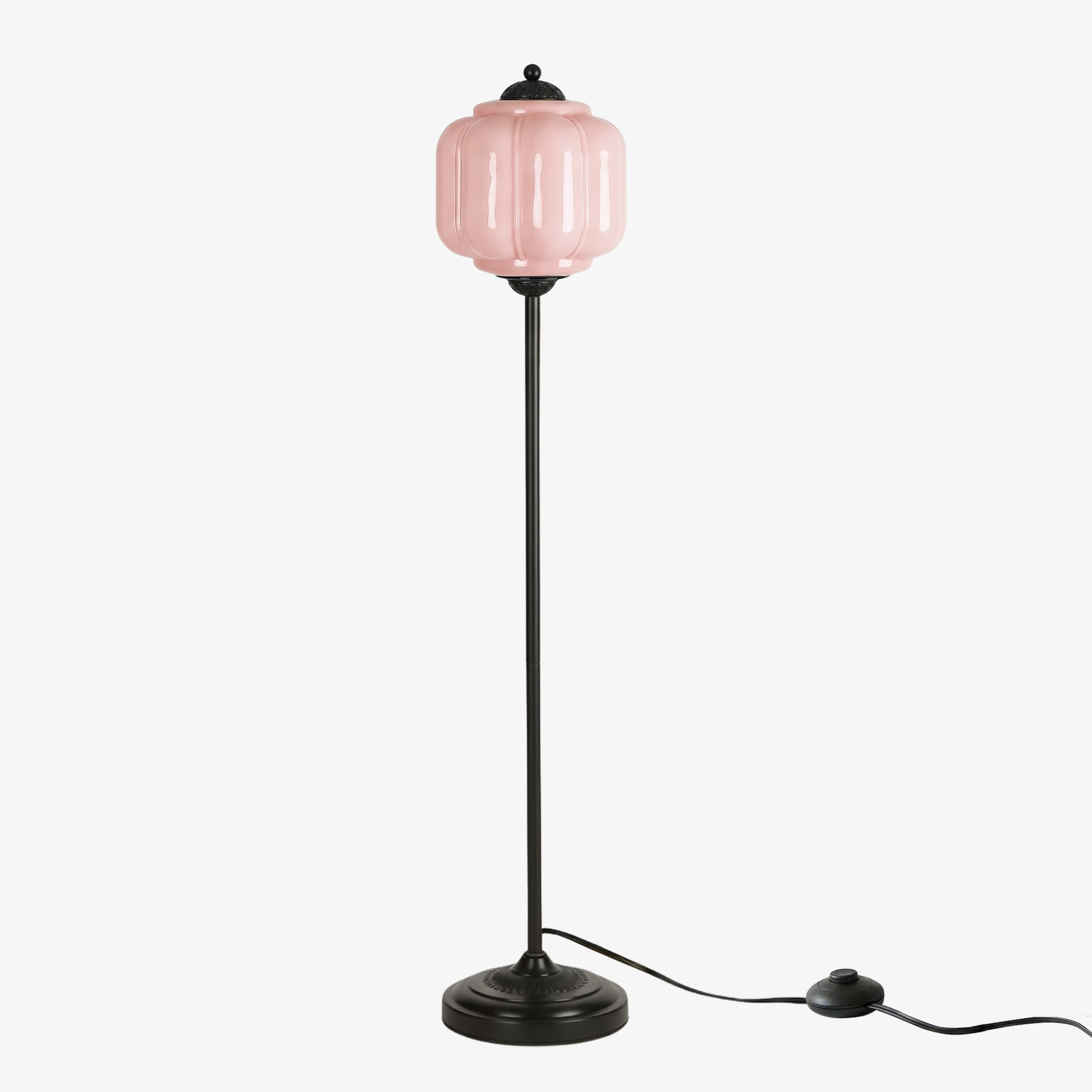 Eloise Handcrafted Retro Glass Floor Lamp - Lantern Form Floor Light for Reading Corners K2345