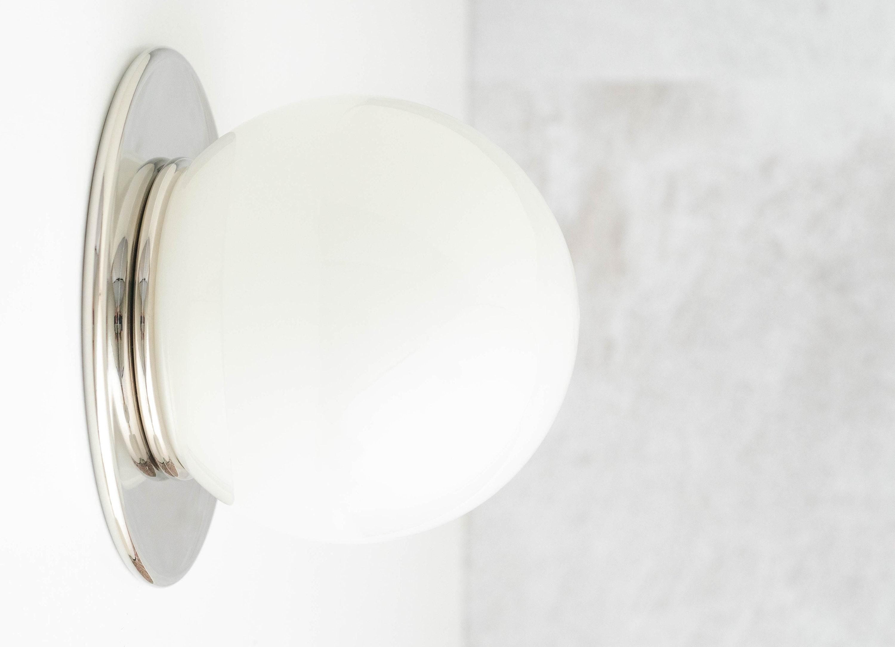 Glorica Glass Solid Brass Vanity Sconce - Compact Flush Mount Globe Light K1511