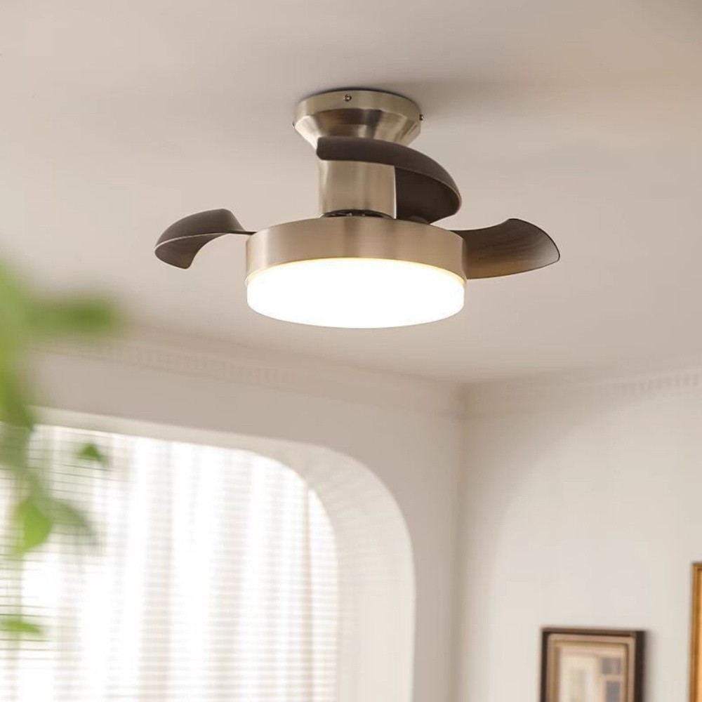 Retro Invisible 3 Blade Ceiling Fan With Light For Living Room K1107