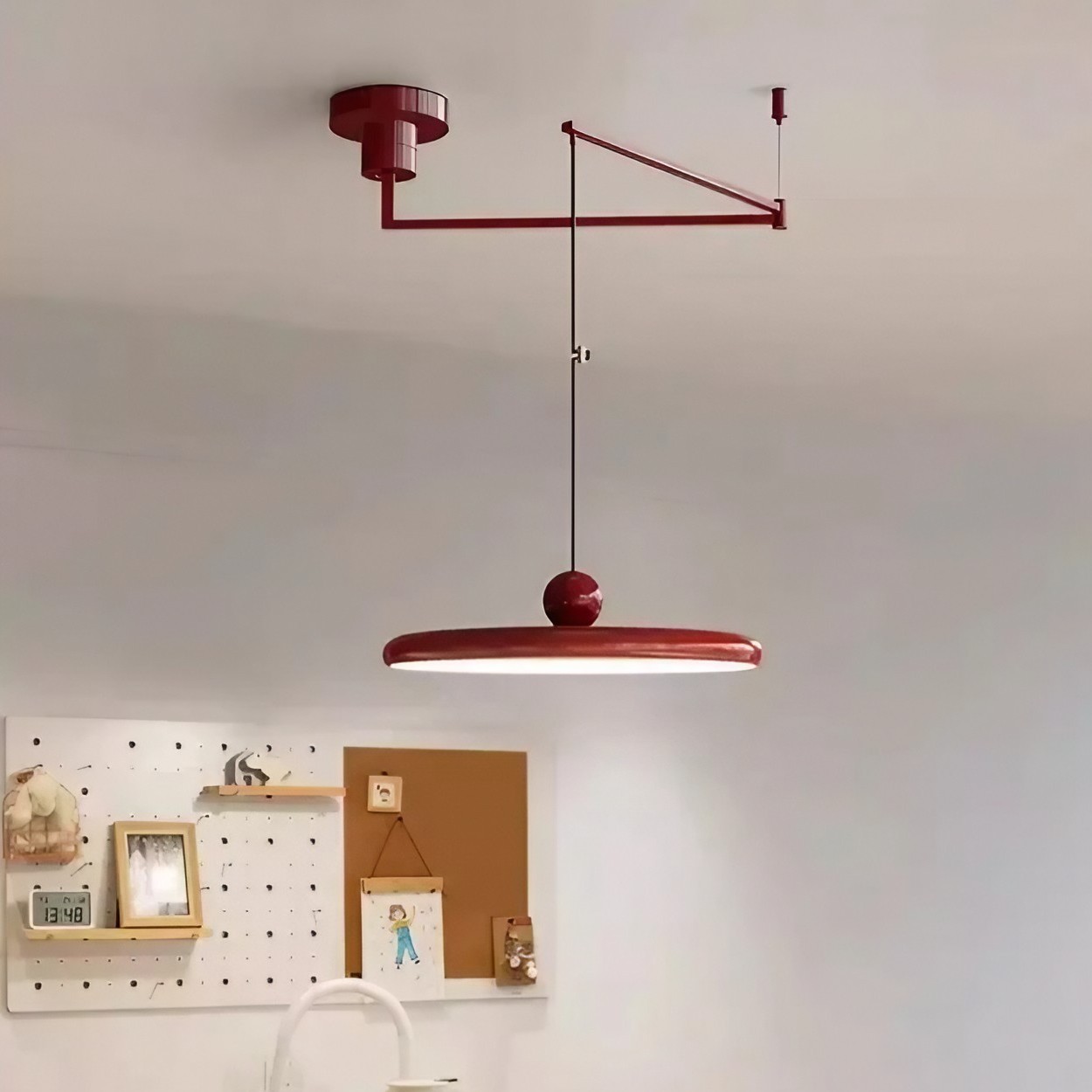 Simple Modern Adjustable Swing Arm Disc Pendant Lamp K705