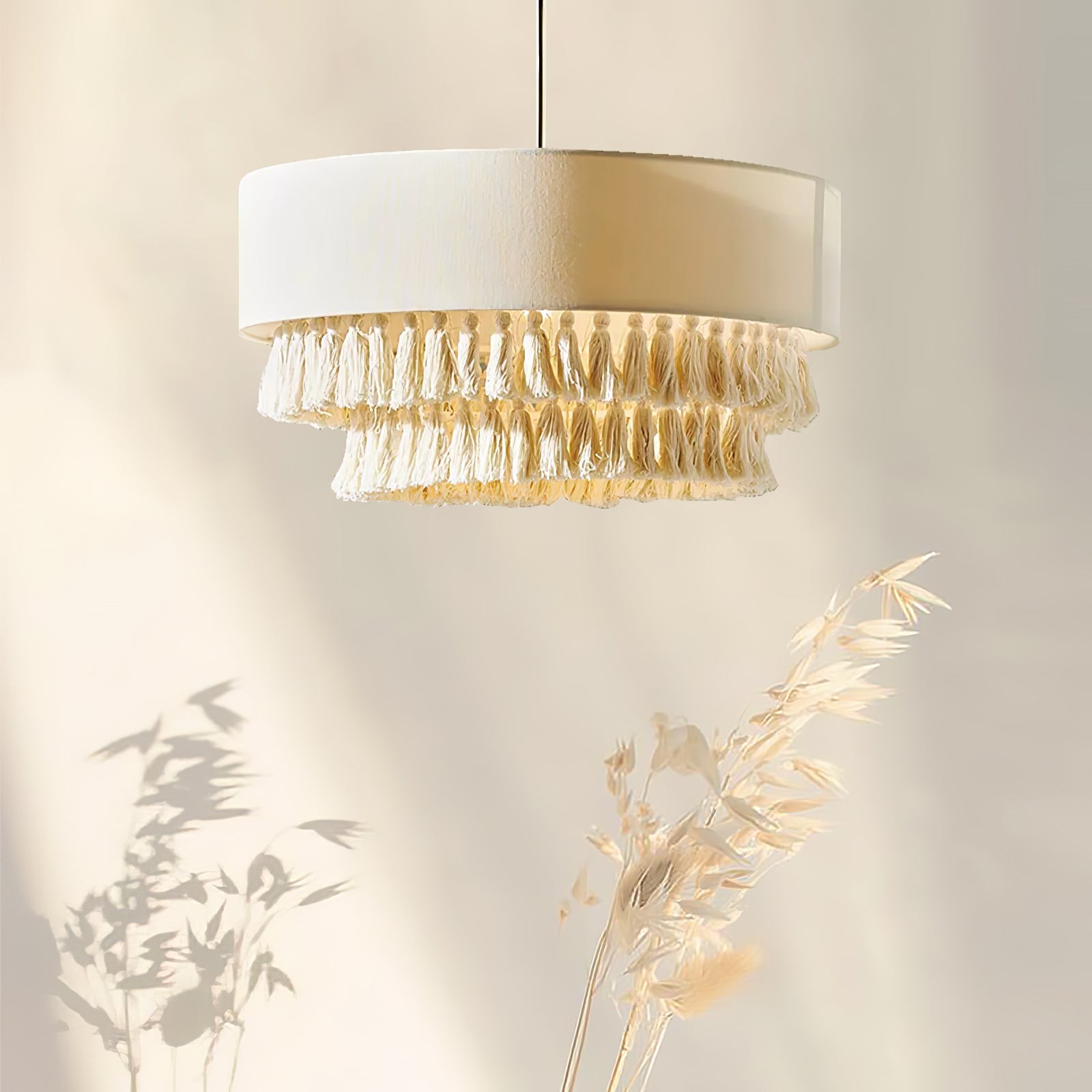 Bohemian Hemp Rope Tassel Chandelier K396