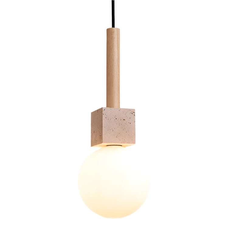 Modern Travertine Cube Pendant Light D928