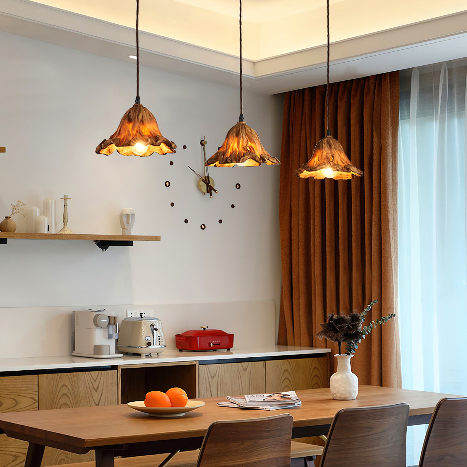 Retro Wilted Lotus Leaf Pendant Light K191