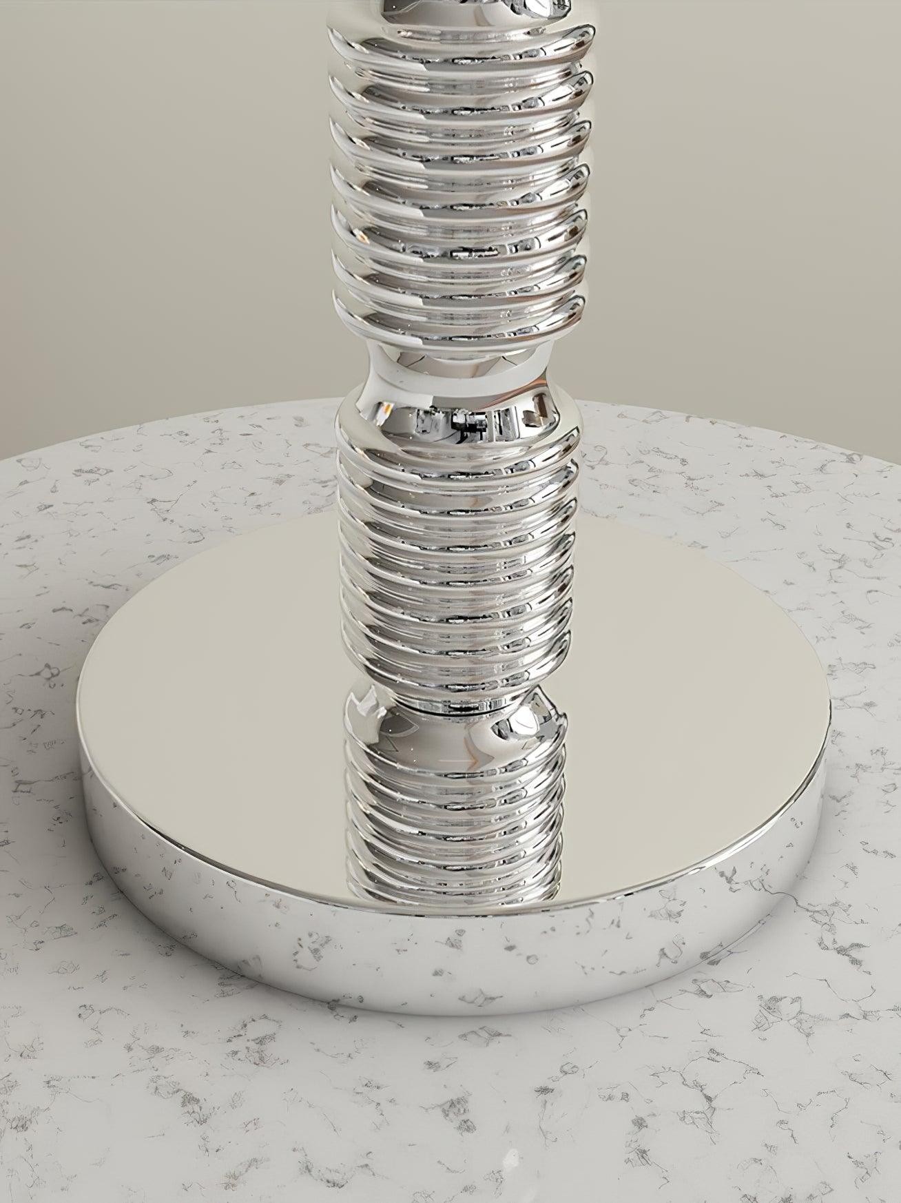 Nordic Iron Round Shade Pleated Base Table Lamp K494