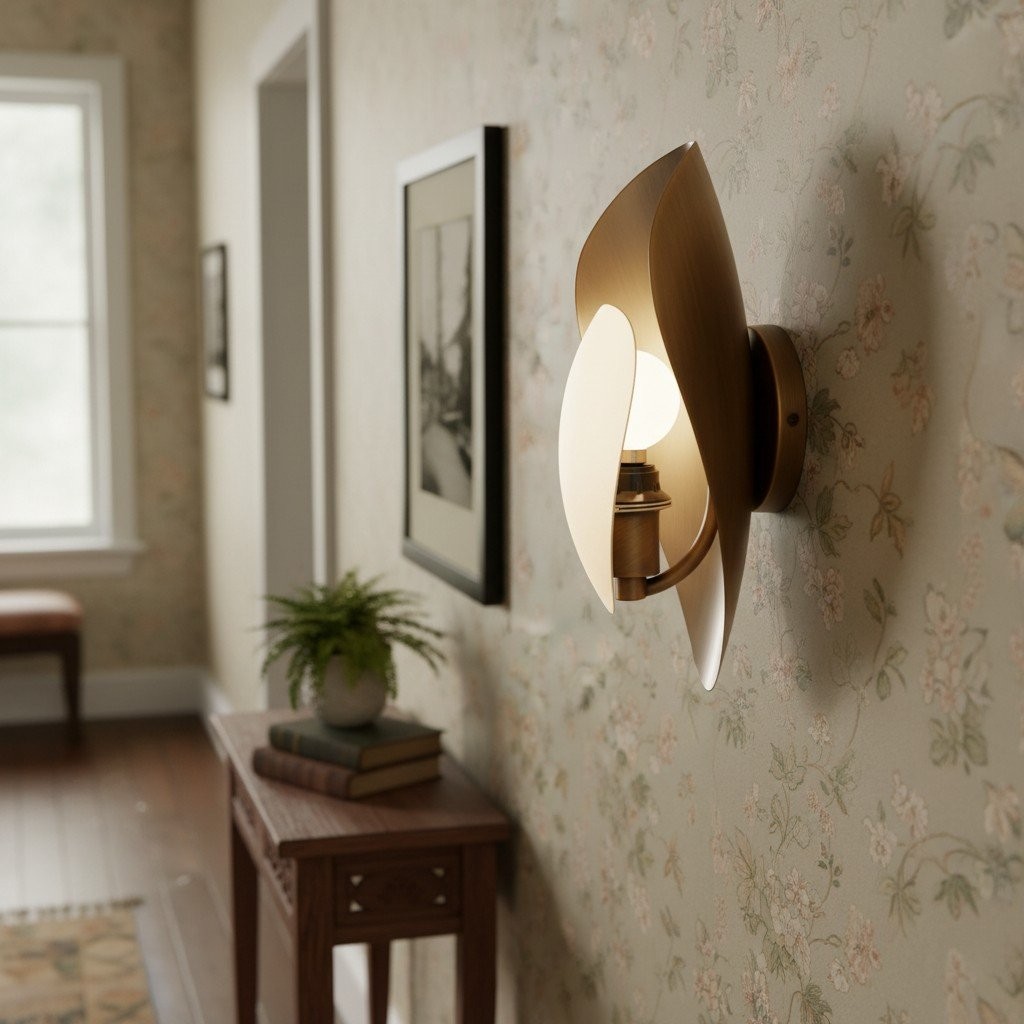 Shella Artistic Wall Lamp - Petal-Like Shade Design for Bedroom or Hallway K1651