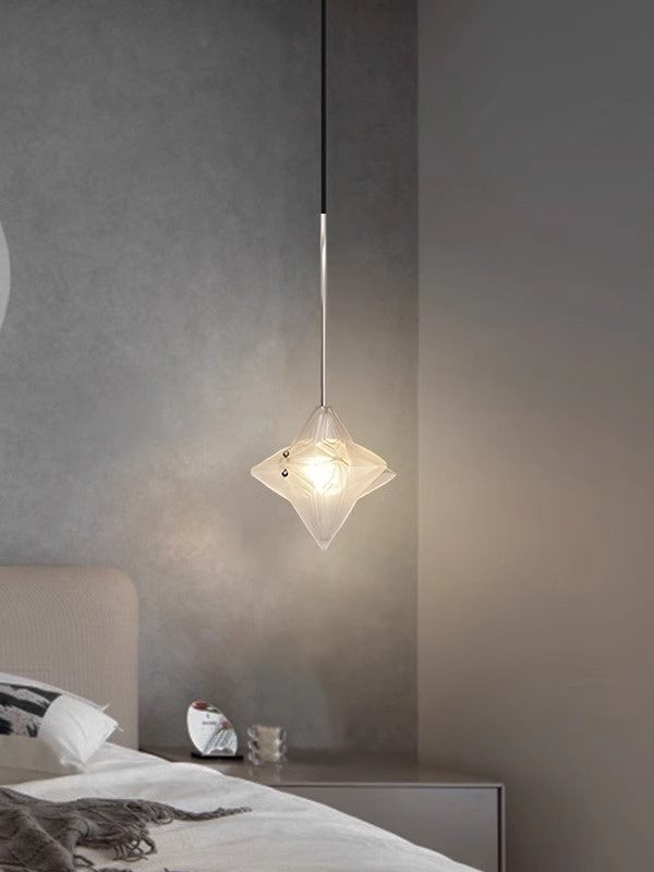 Art Deco Astris Elara Star Pendant Light - Frosted Glass Pendant with Geometric Style K1583