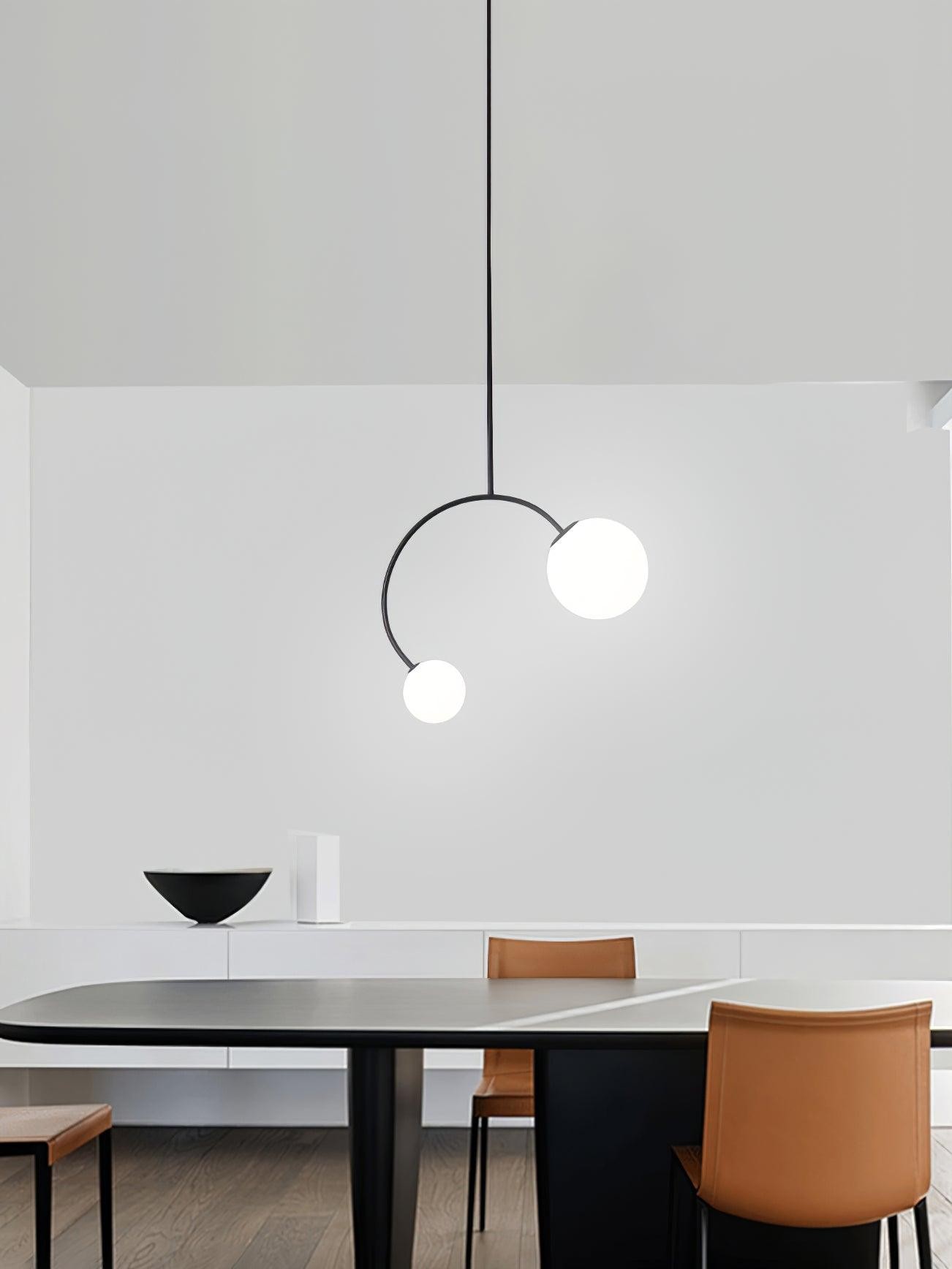 Creative Double Heads Glass Pendant Lamp K249