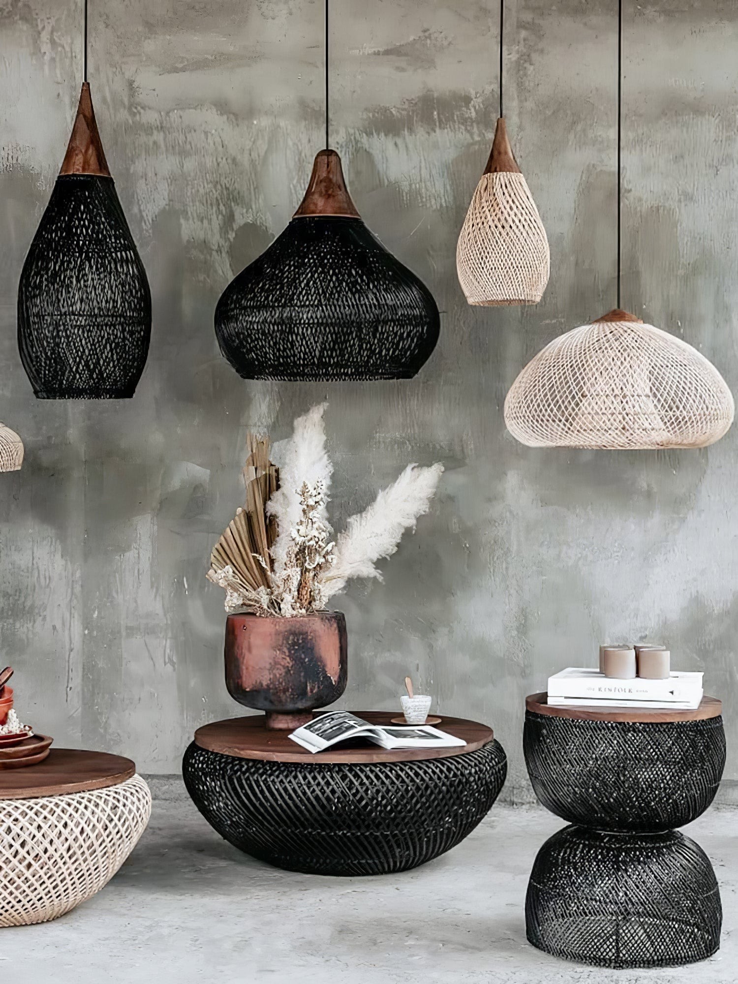 Harp Braided Rattan Pendant Lamp K1175