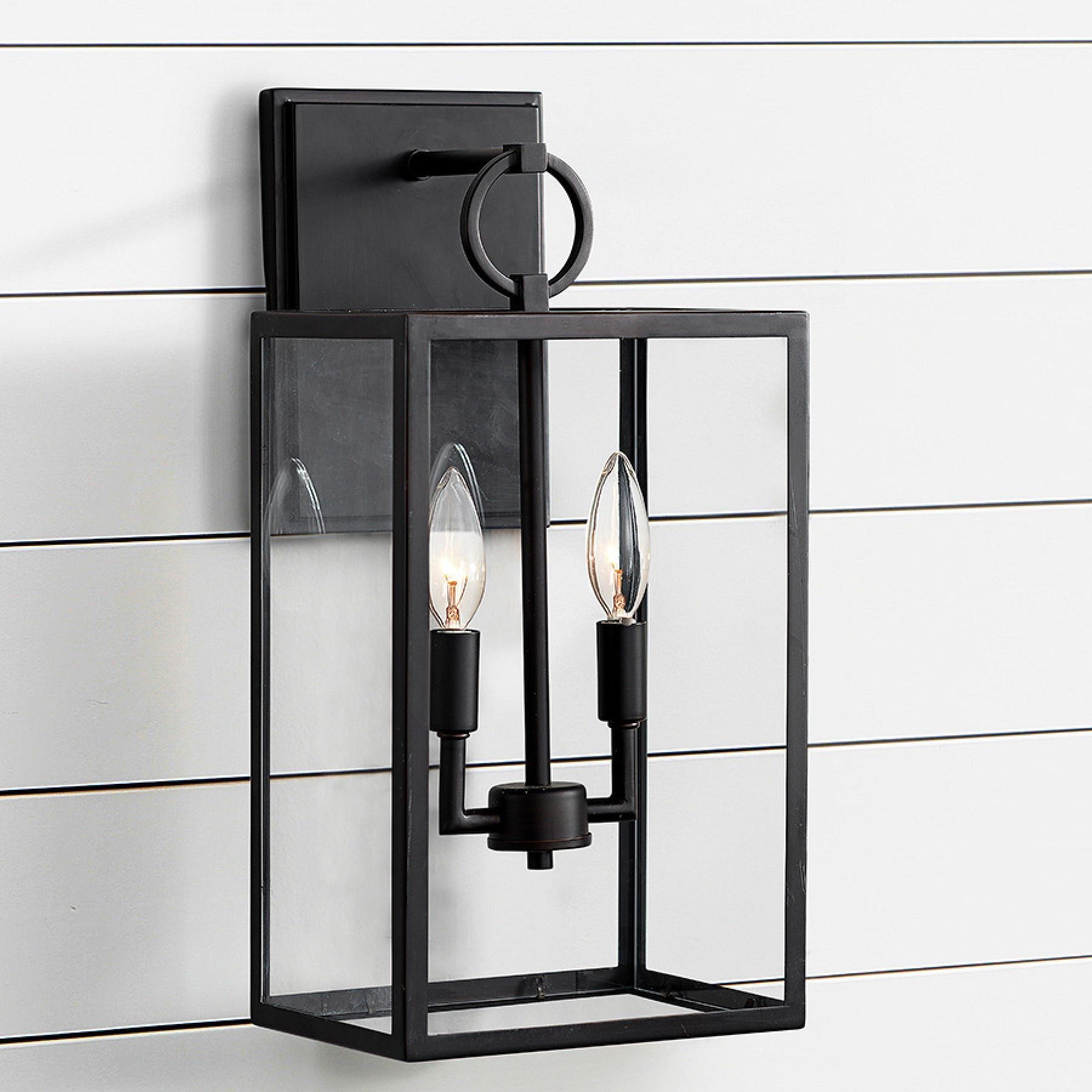 Ferrix Modern Glass and Iron Outdoor Wall Lamp - Stylish Exterior Lighting for Porch K1360
