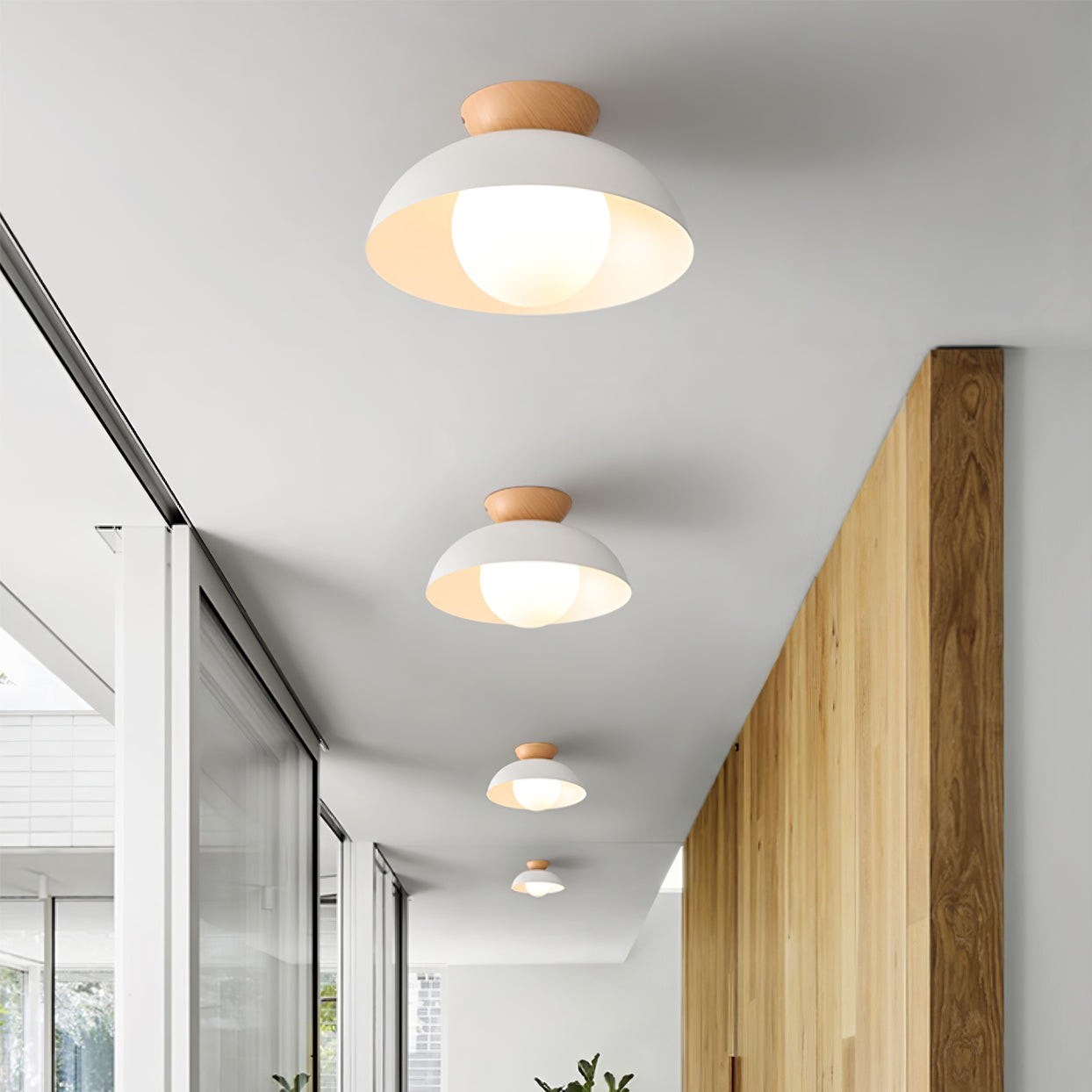 Scandinavian Iron Bowl Energy Efficient Ceiling Light K143