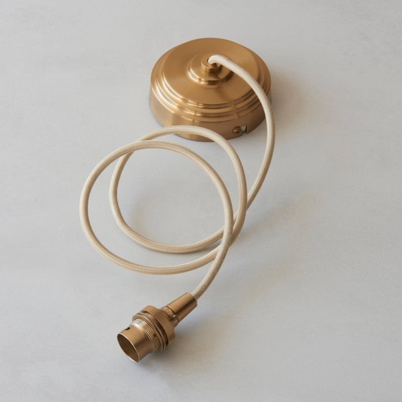 Plaitar Modern Brass Pendant Light - Minimalist Ceiling Fixture with Braided Cord for Hallways K1963