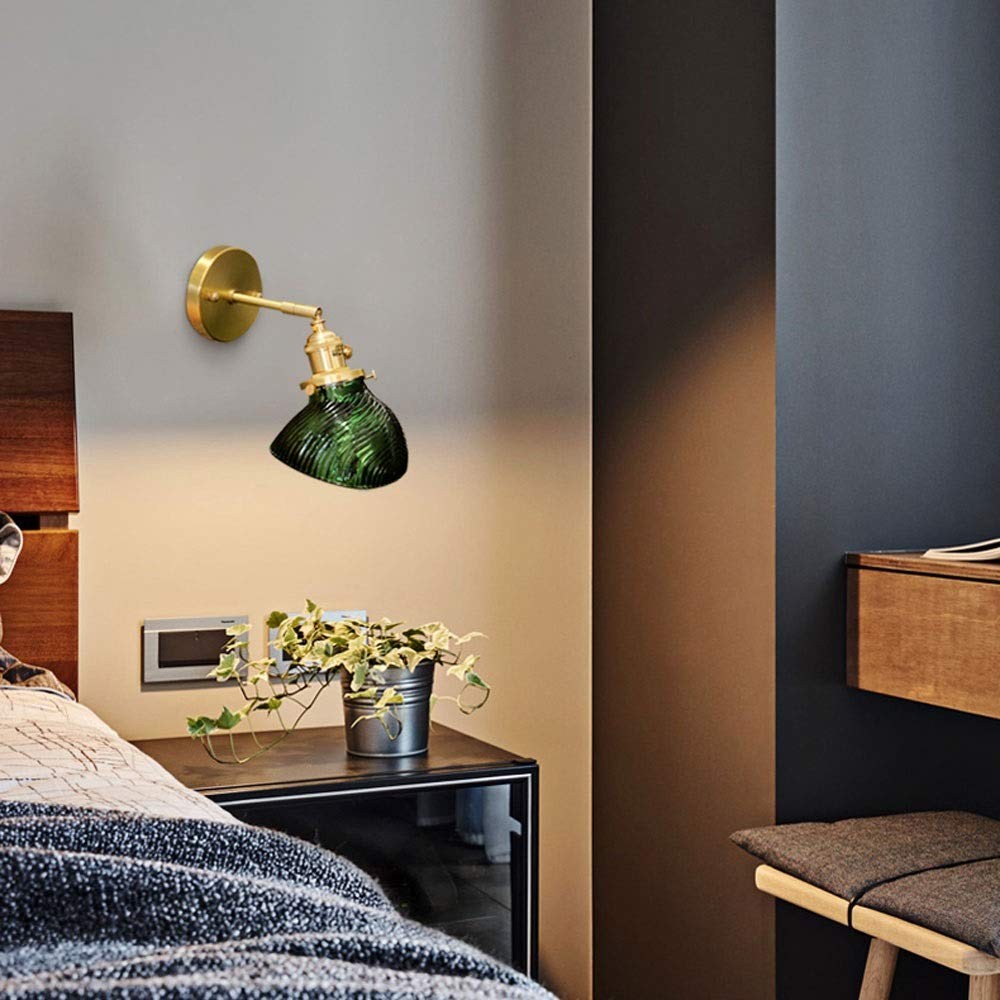 Retro Brass Glass Wall Lamp
