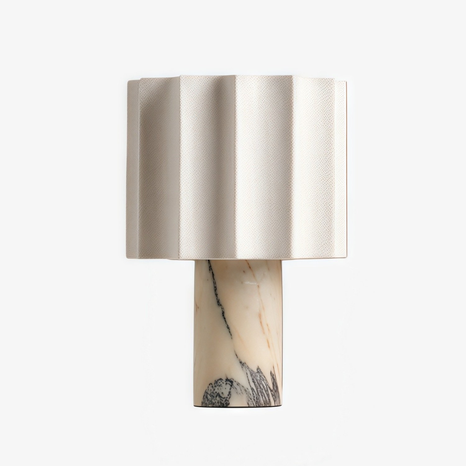 Cavilon Soft Ambient Table Lamp - Stylish Fan Shaped Shade with Marble Base K2053