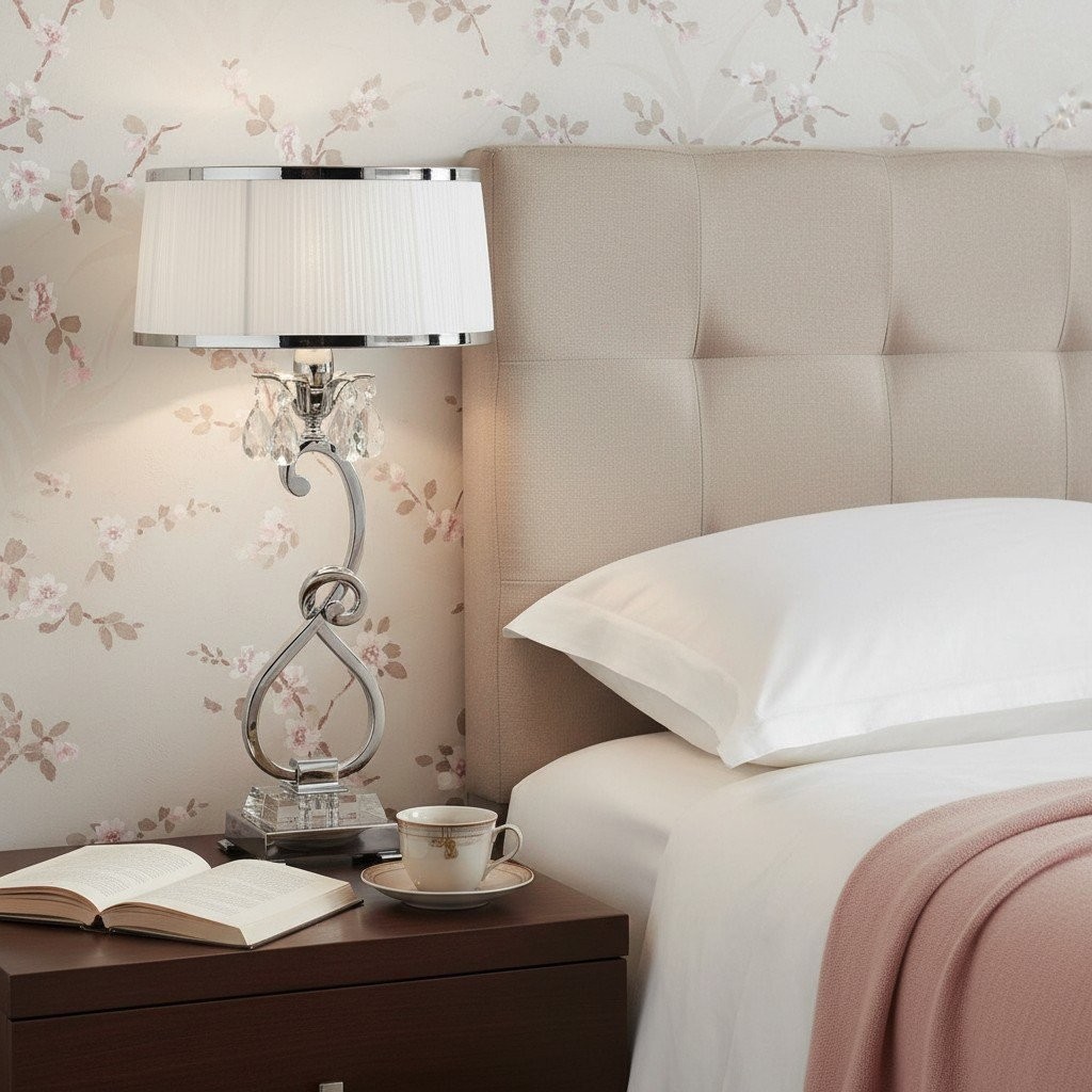 Talonis Decorative Crystal Table Lamp - Curved Metal Style for Home Interiors K1919