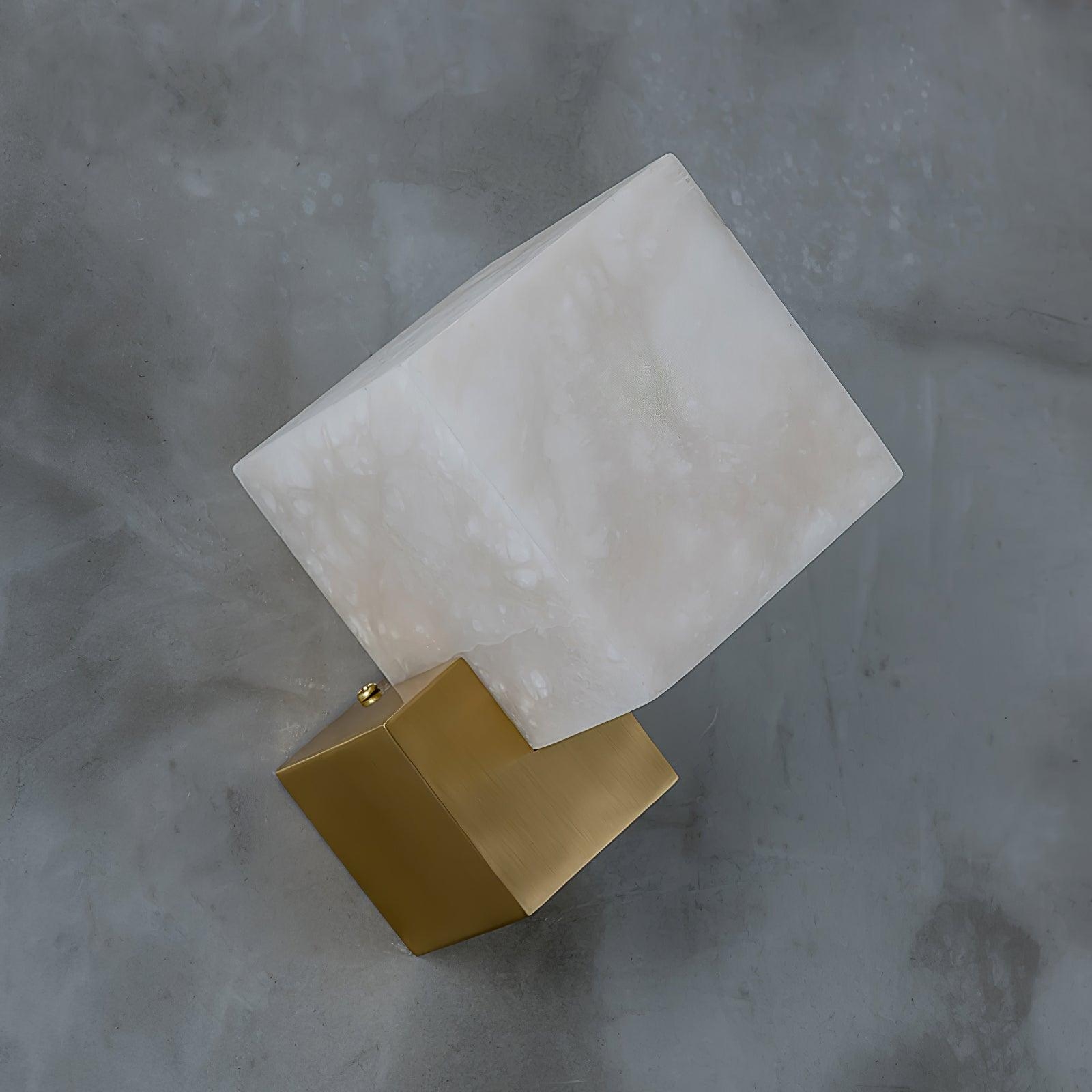 Block Alabaster Wall Sconce D387