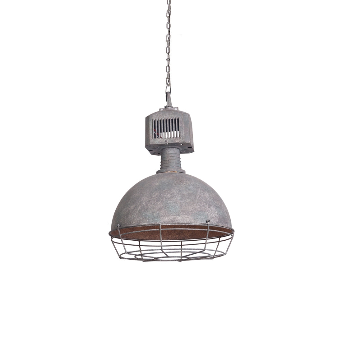 Caged Industrial Metal Pendant Light D469