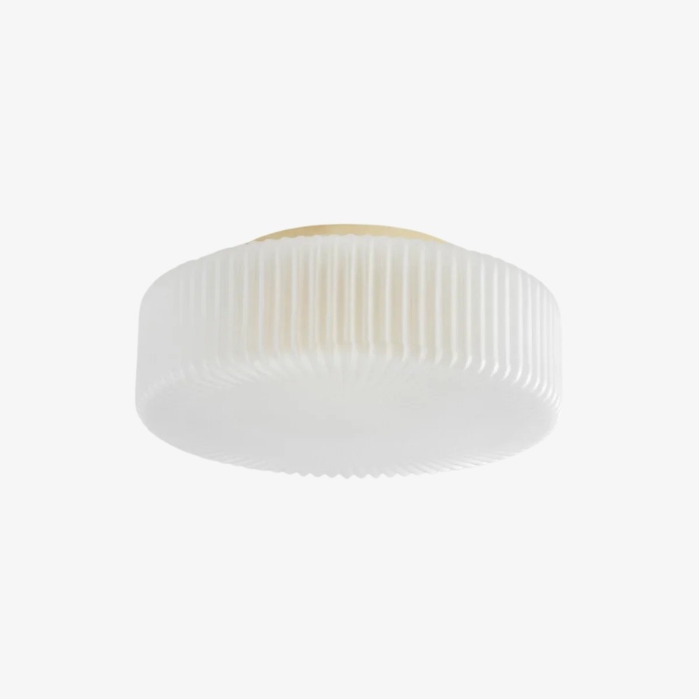 Lunorib Ribbed Metal Glass Ceiling Lamp - Minimalist Opal Glass Light for Kitchen K2223