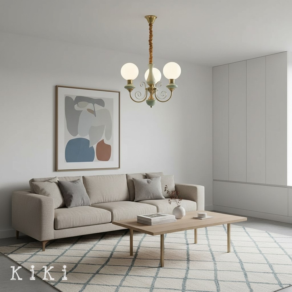 Radiara Sculptural Luxurious Glass Chandelier - Elegant Metal Lighting for Living Room K2110