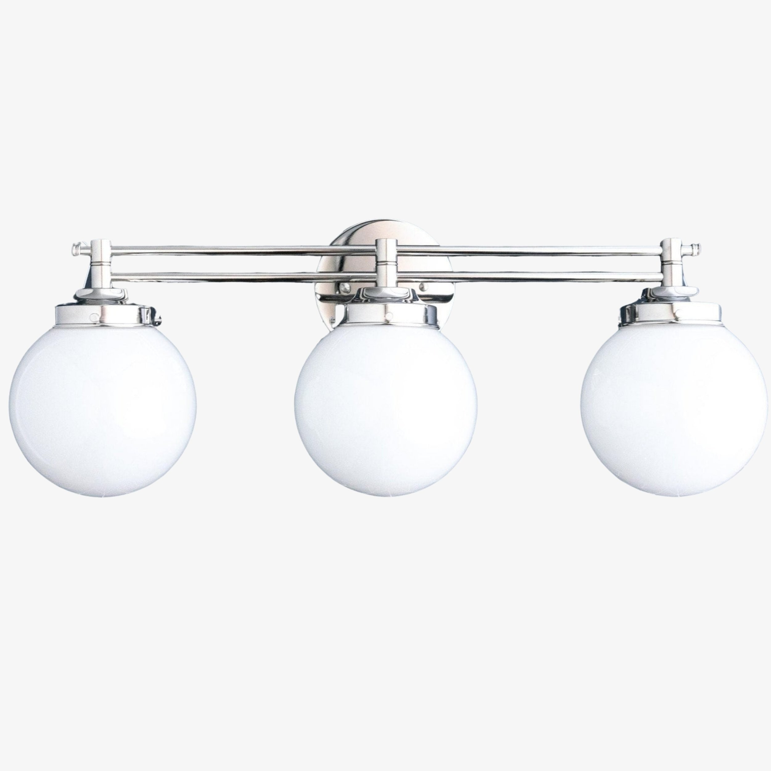 Glorica Glass Contemporary Vanity Light - 3 Light Globe Bathroom Fixture Opal Glass K1515