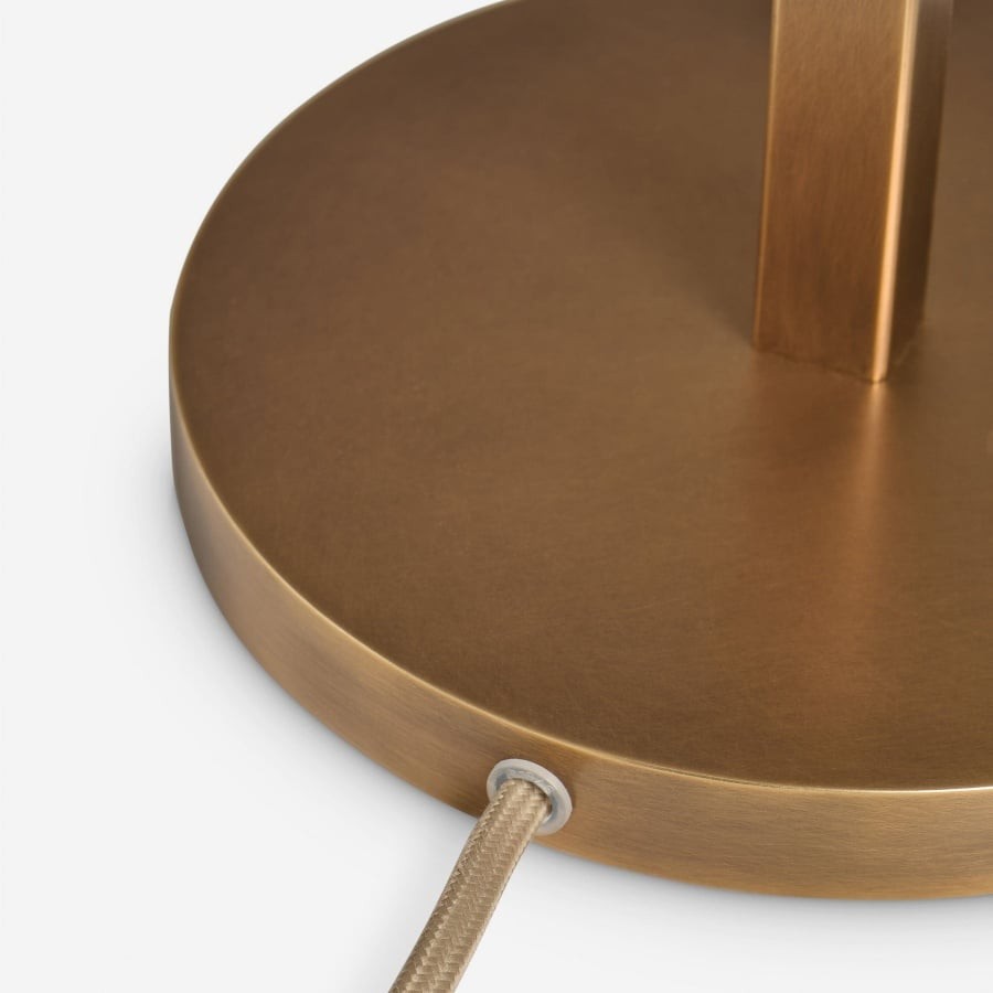 Vellaro Elegant Brass Table Lamp with Fabric Shade - Bedside Light for Contemporary Bedroom K1643
