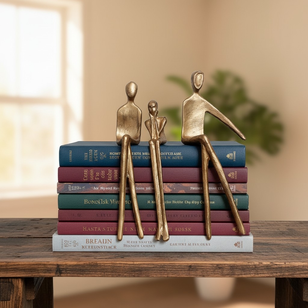 Floxo Artistic Desk and Shelf Figurine - Thinker and Lazy Dog Design for Bookshelves and Tables K2361