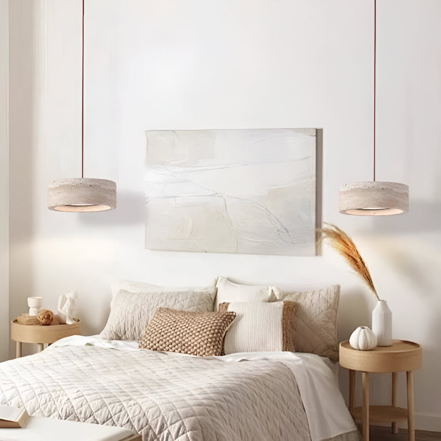 Wabi Sabi Style Travertine Stone Pendant Light D934