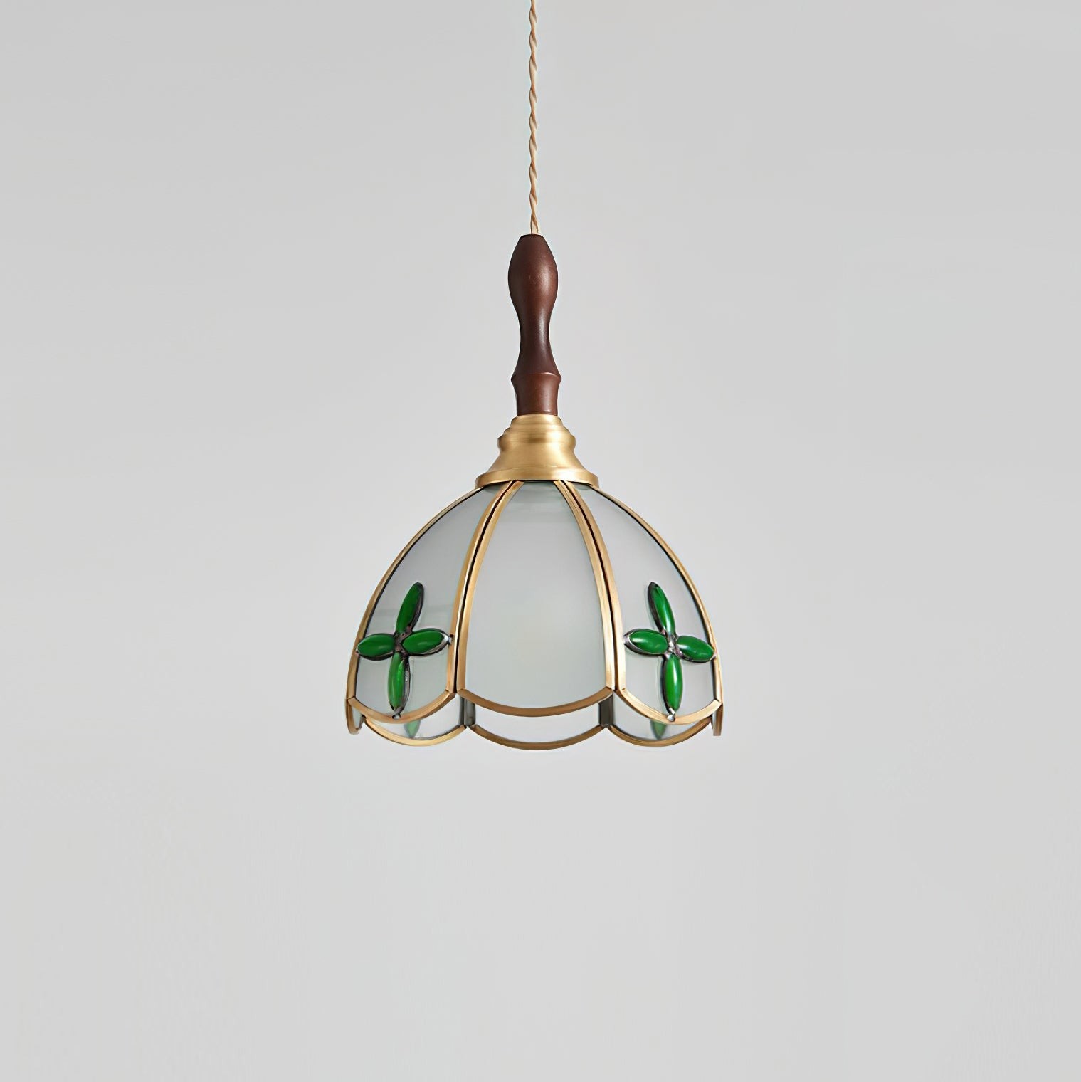 Vintage Tiffany Stanied Glass Pendant Lamp K624