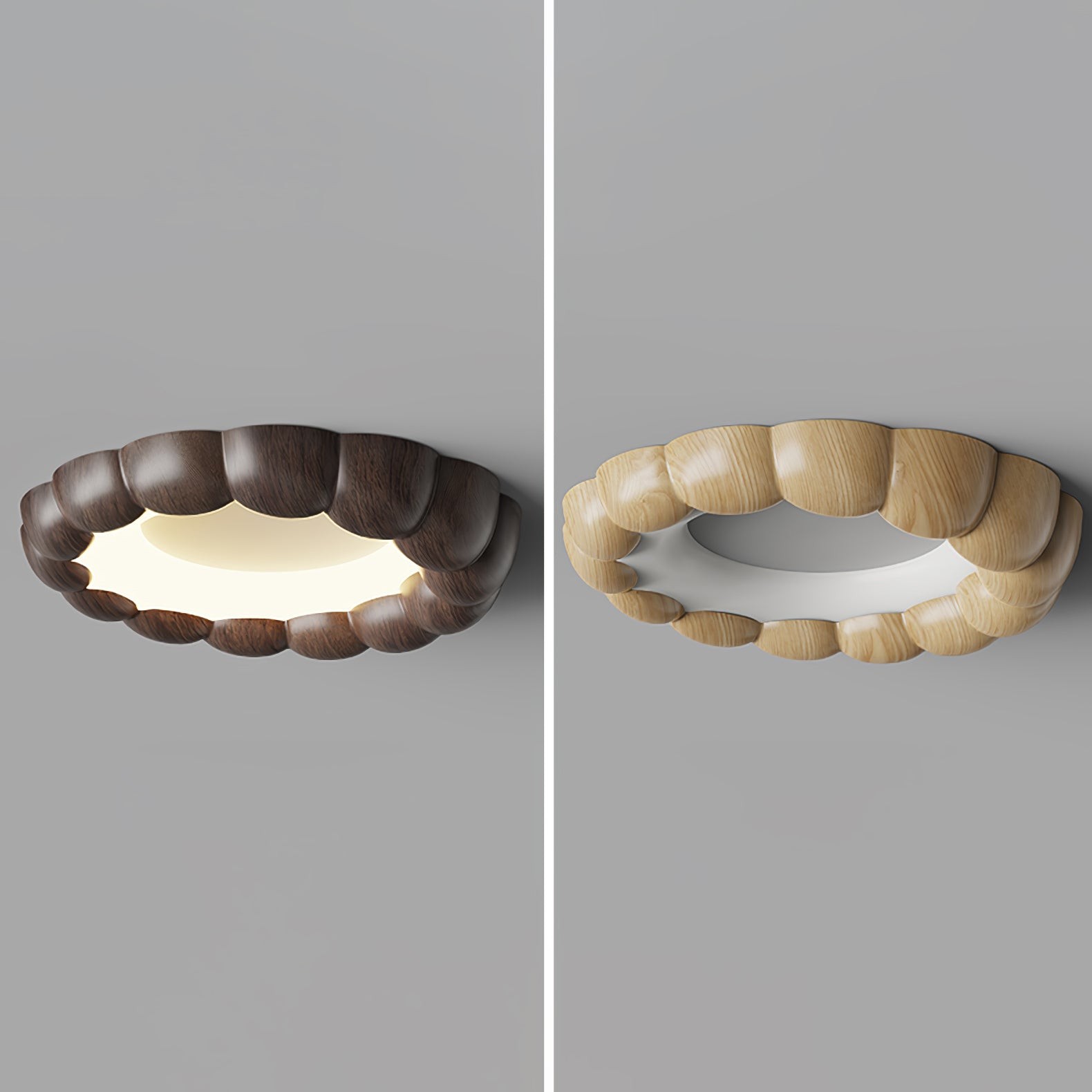 Faux Wood Ripple Ceiling Lamp K377