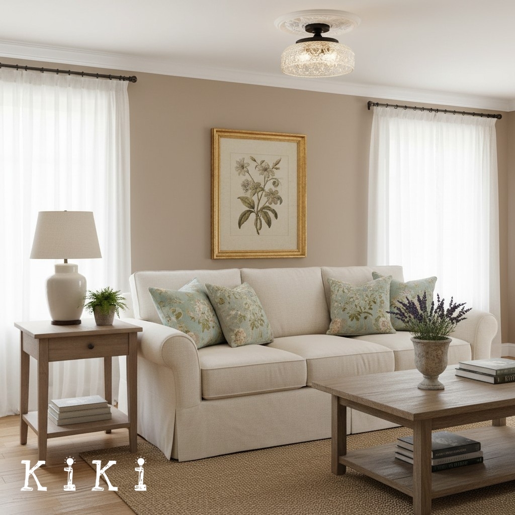 Zenarivo Elegant Floral Glass Ceiling Light - Transitional Ceiling Lamp for Dining Area K2251