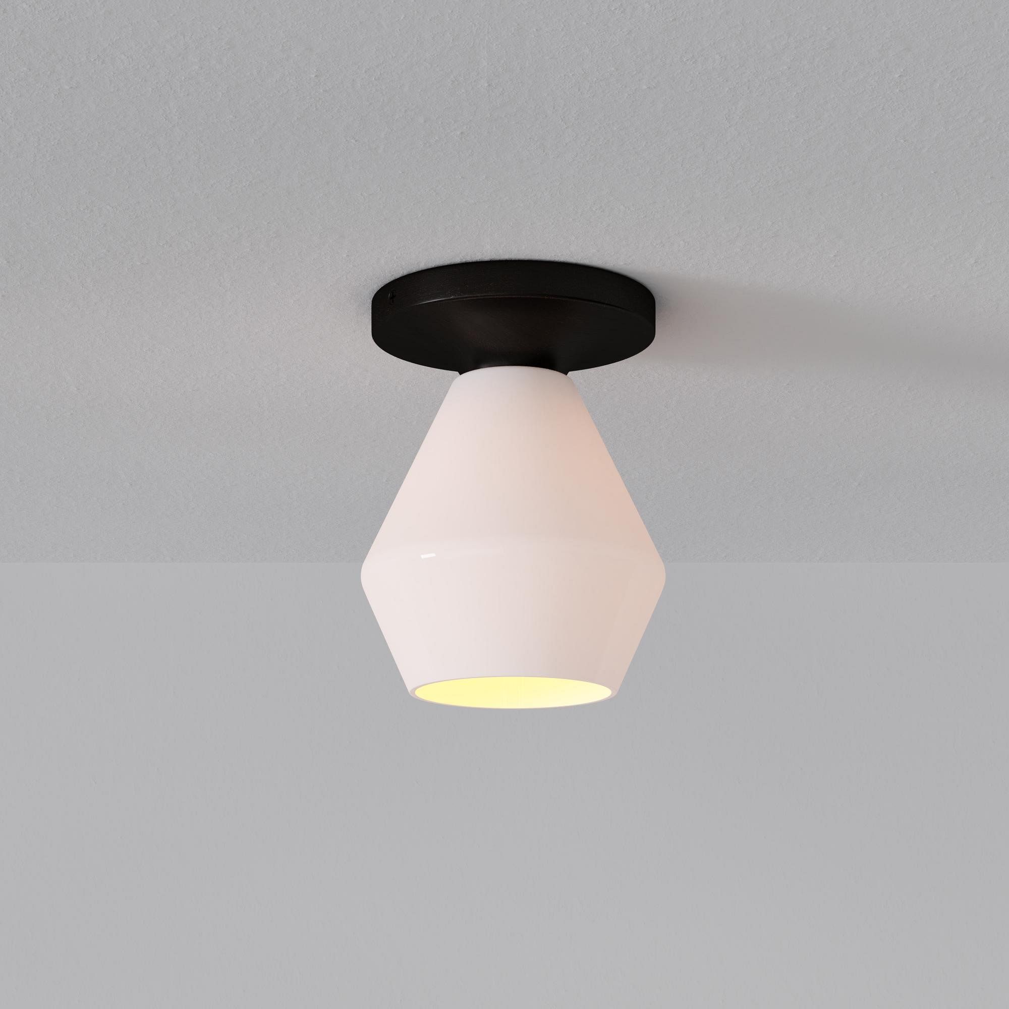 Merin Sleek Glass Ceiling Lamp - Geometric Flushmount Lamp for Dining Room K1223
