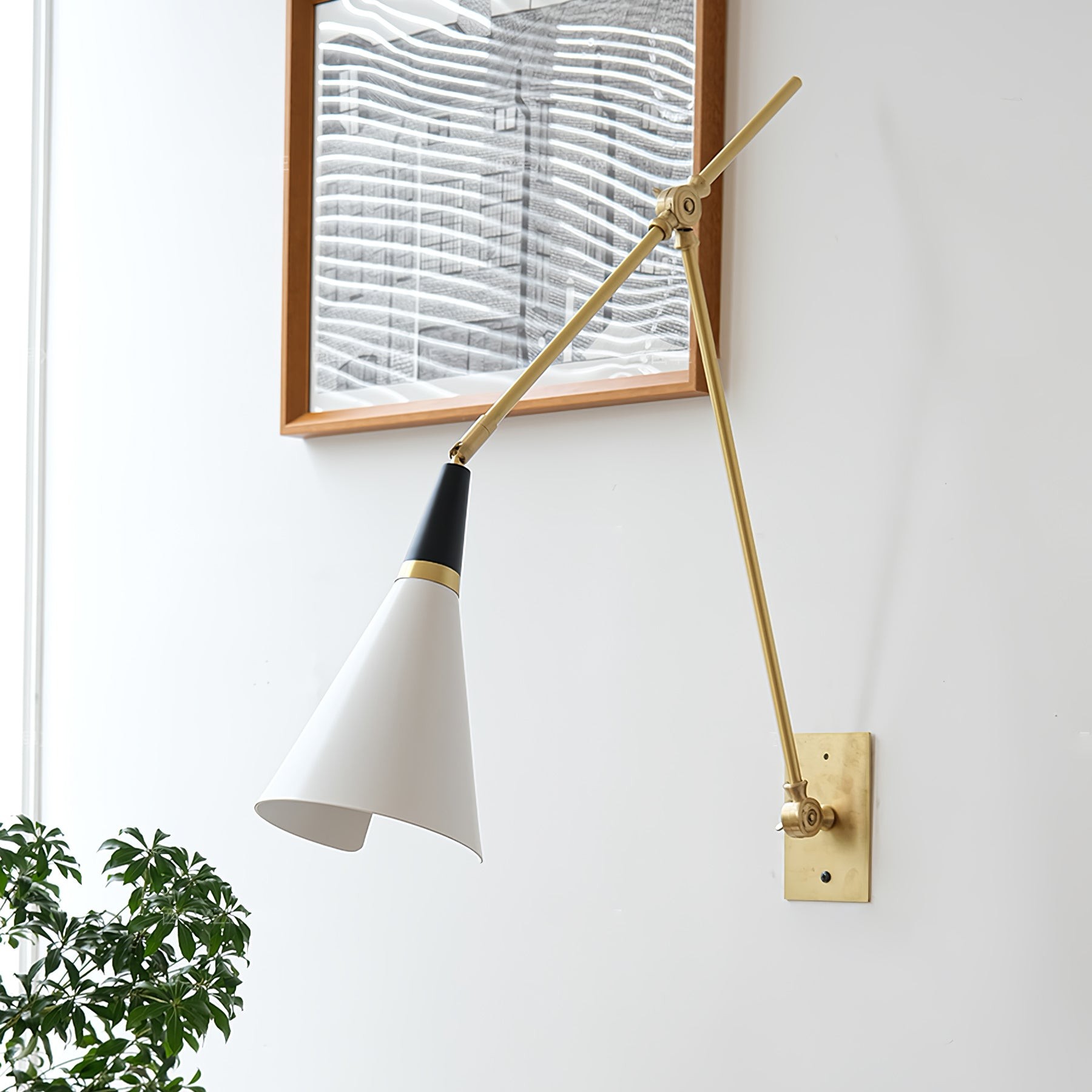 Vintage Metal Adjustable Swing Arm Wall Lamp K850