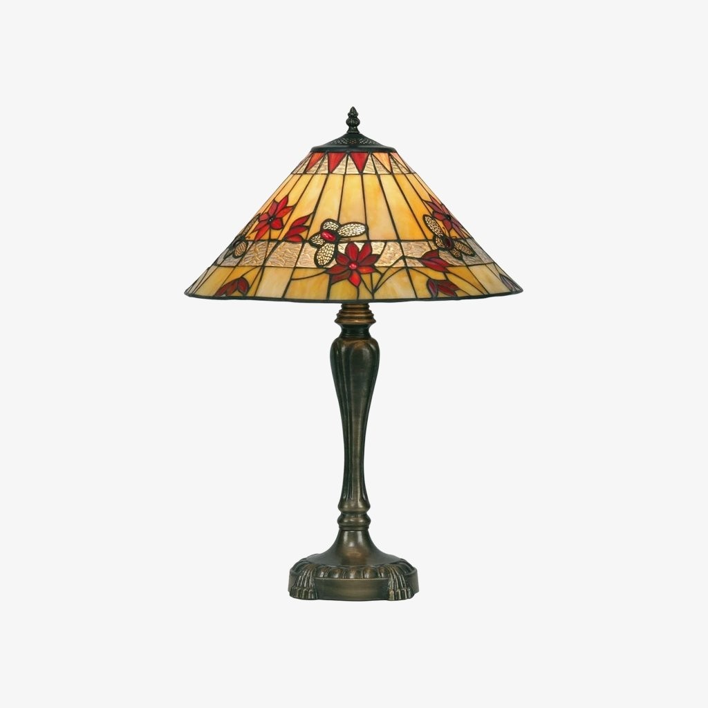 TF Butterfly Table Lamp - Hand-Cut Stained Glass Shade Table Light K1823
