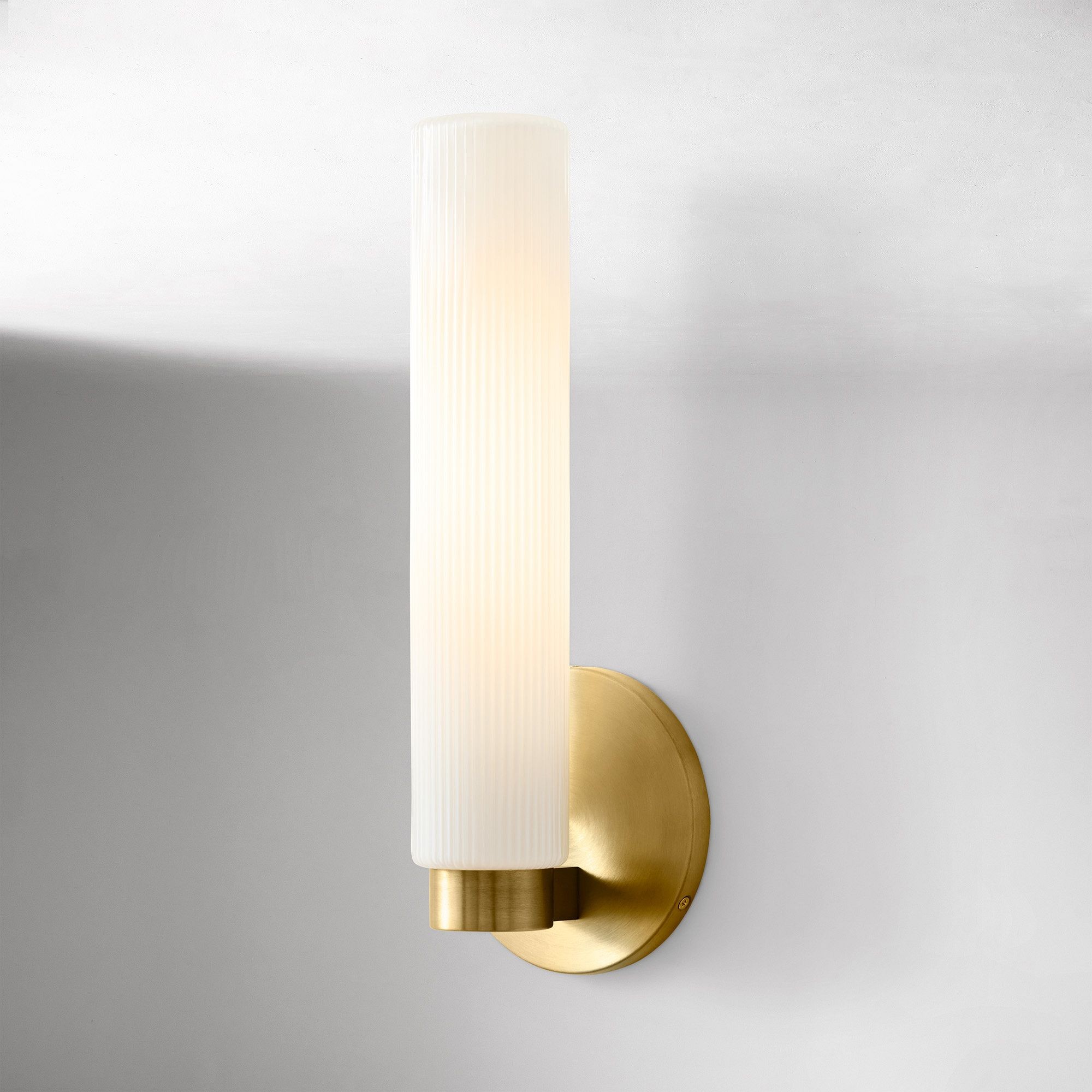 Rivora Fluted Glass Indoor Outdoor Sconce - Modern Wall Light for Home Decor K1337