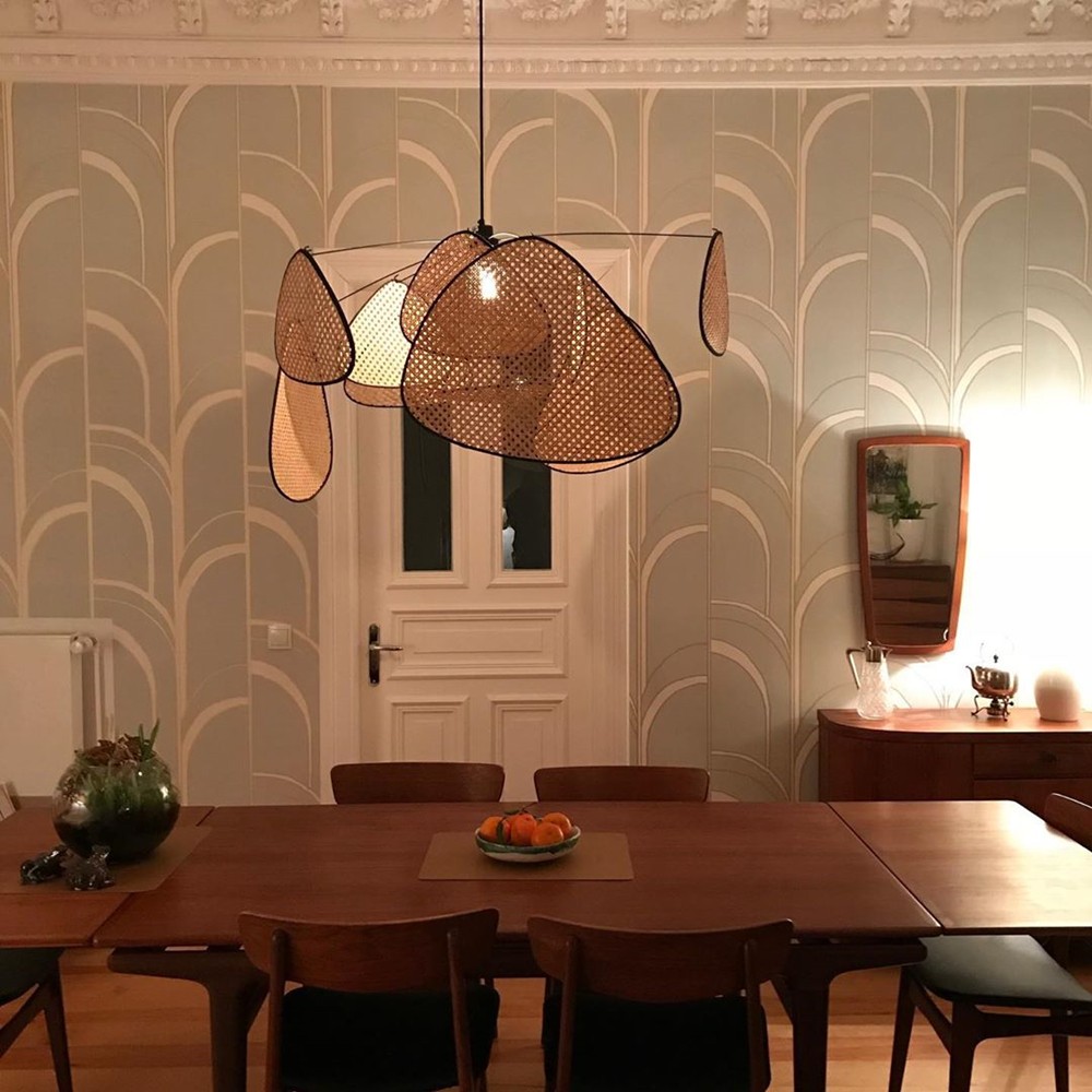 Screen Cannage Pendant Light - Boho Chic Wall Light for Dining Room