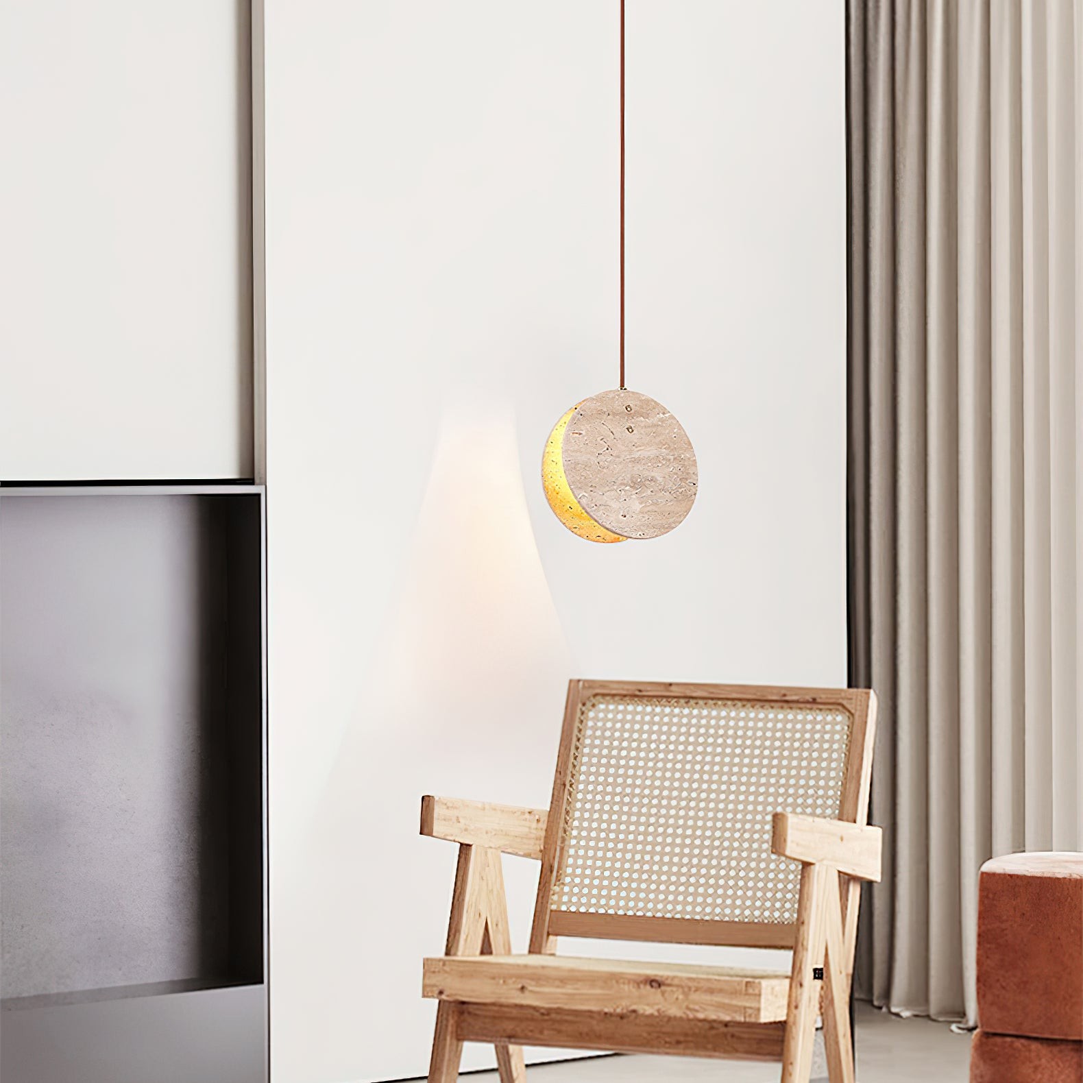 Stone Textured Disc Pendant Light K874