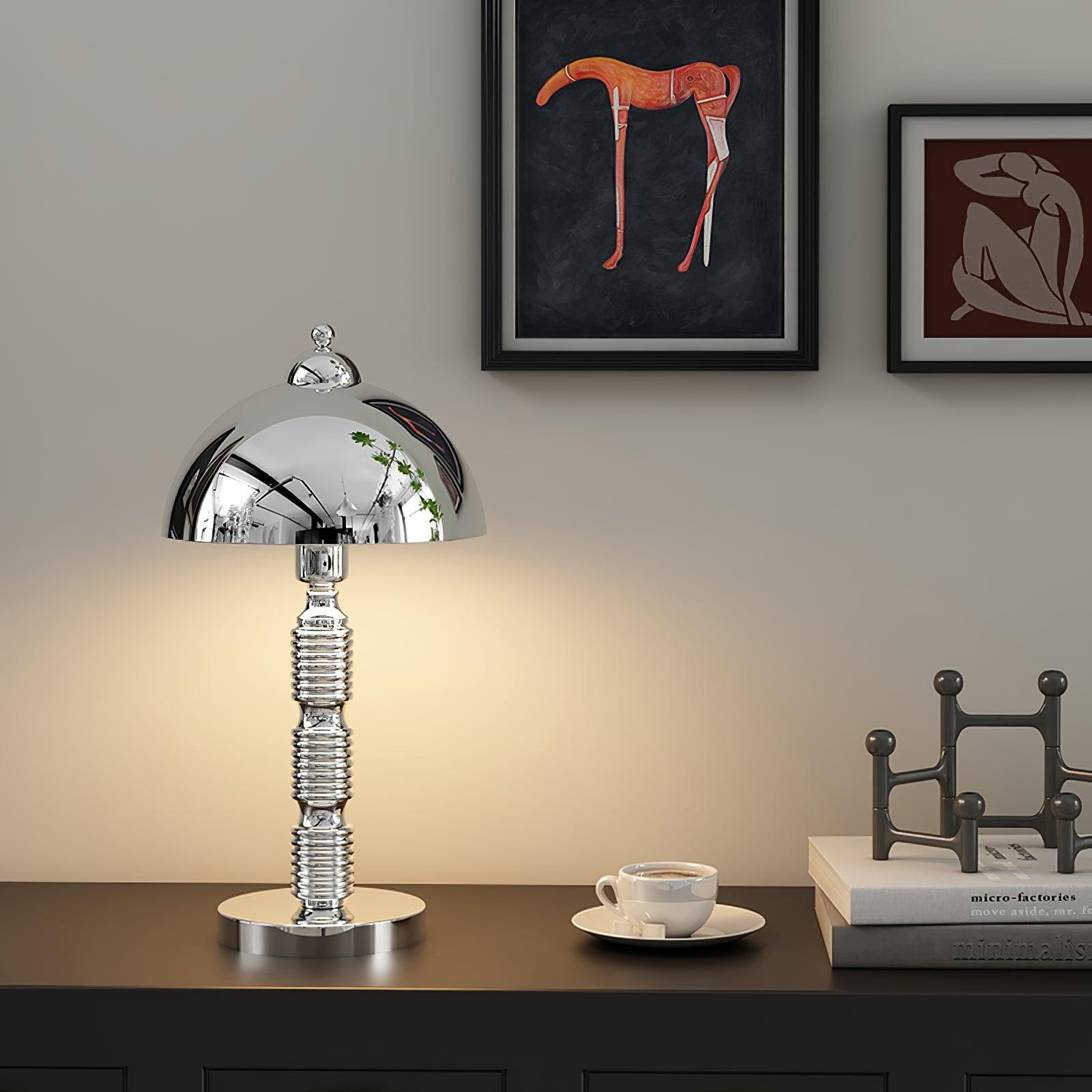 Nordic Iron Round Shade Pleated Base Table Lamp K494