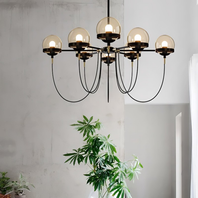 Glass ball chandelier