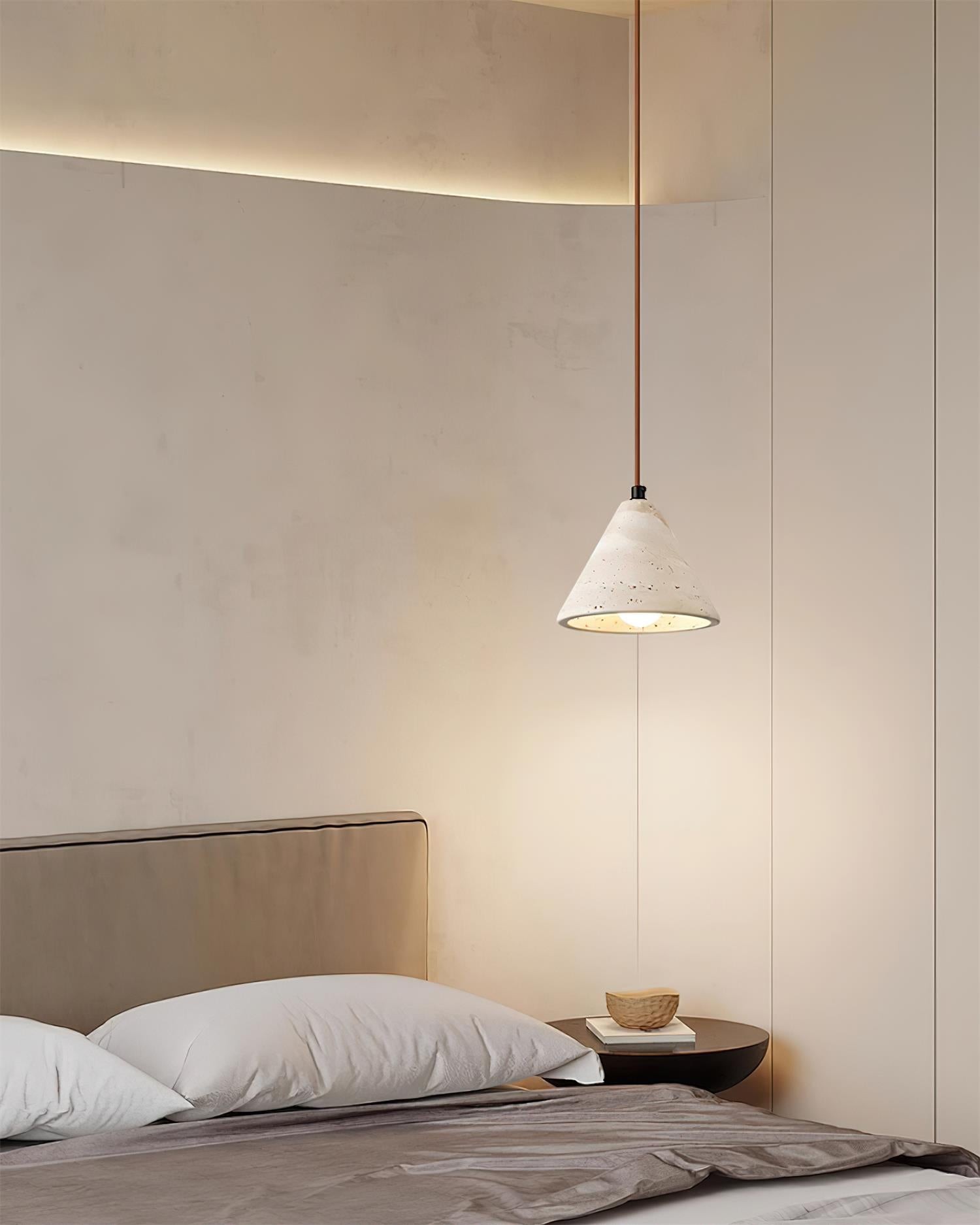 Travertine Conical Pendant Lamp K378