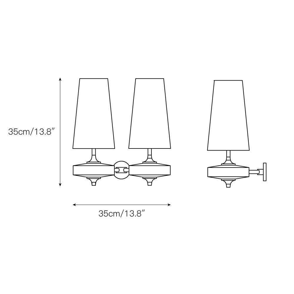 Hour Retro Wood Metal Wall Lamp – Elegant Fabric Accent Lighting for Living Spaces K1208