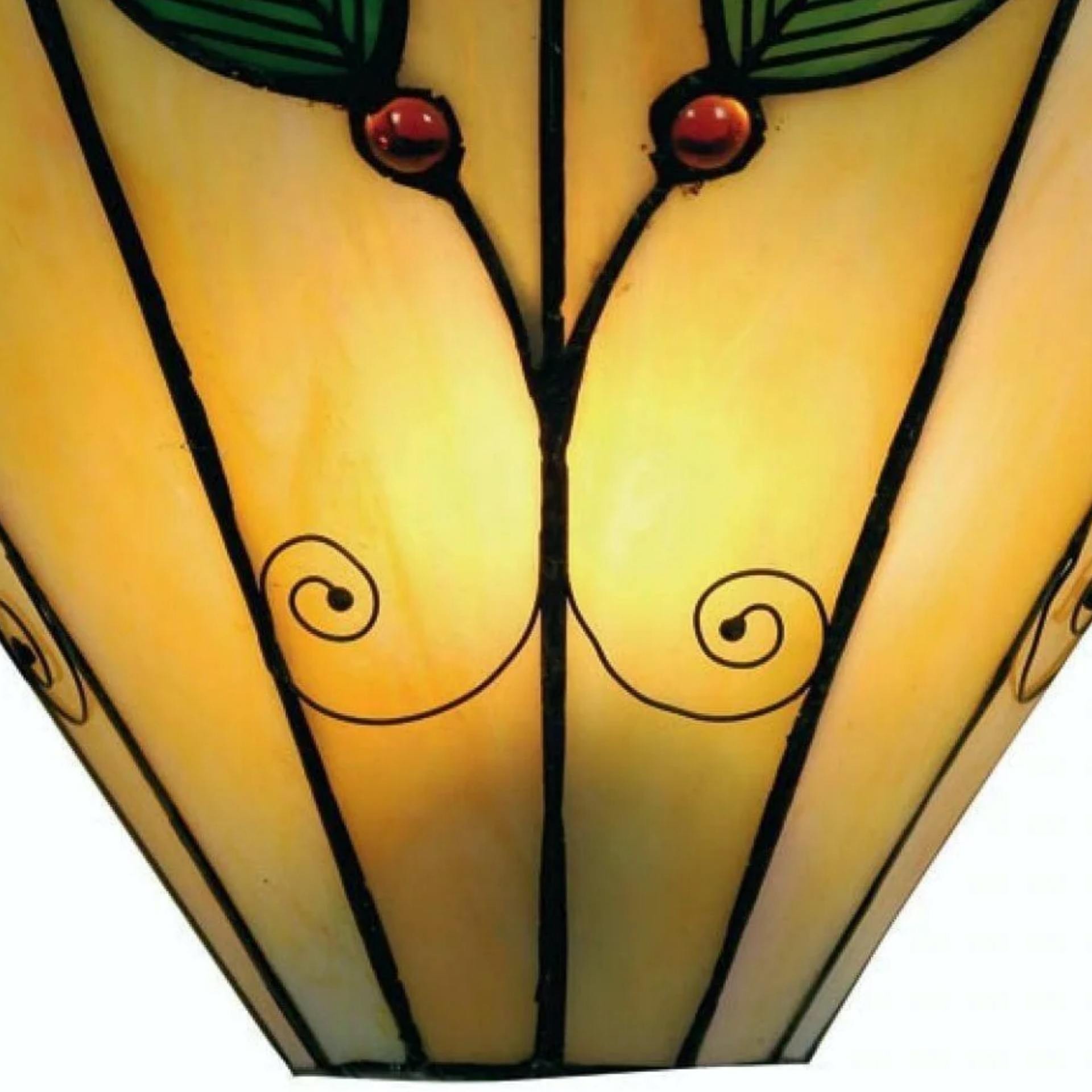 TiffStar Art Nouveau Leaf Motif Tiffany Wall Sconce - Vintage Inspired Accent Lighting K1782