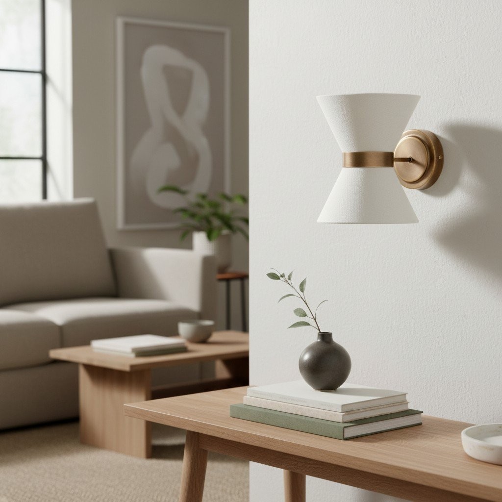 Ankora Textured Linen Shade Wall Sconce - Elegant Interior Lighting for Living Spaces K1688
