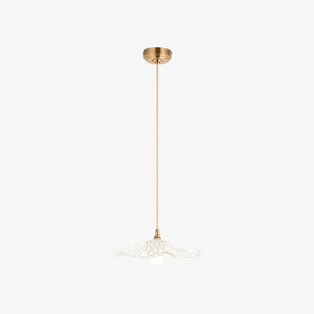 Floriaxis Floral Glass Pendant Light - Floral Glass Shade with Braided Cable for Kitchen K1928