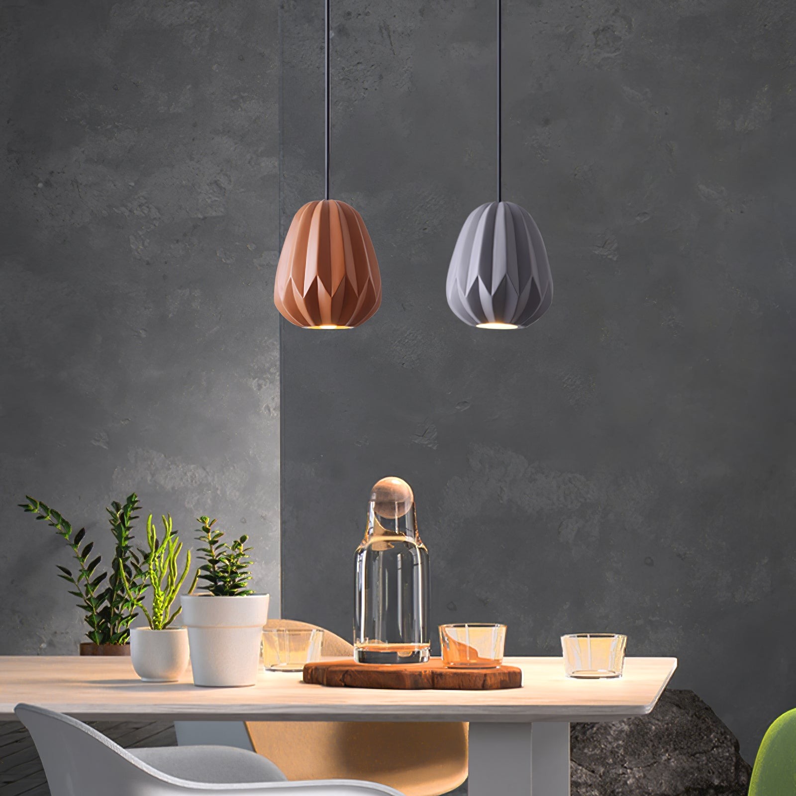 Papaya Resin Pendant Lamp K1064